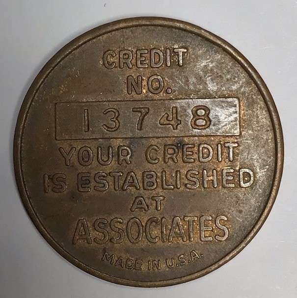 Vintage The Associates Credit Token  A Gulf + Western Company Gas Fuel Oil Coin