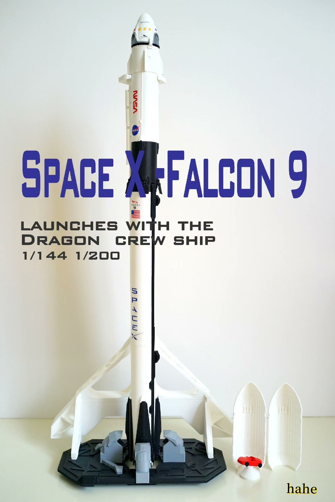 1/200 1/144 Scale SpaceX Falcon 9 Vehicle Crew Dragon Spacecraft Rocket Gift