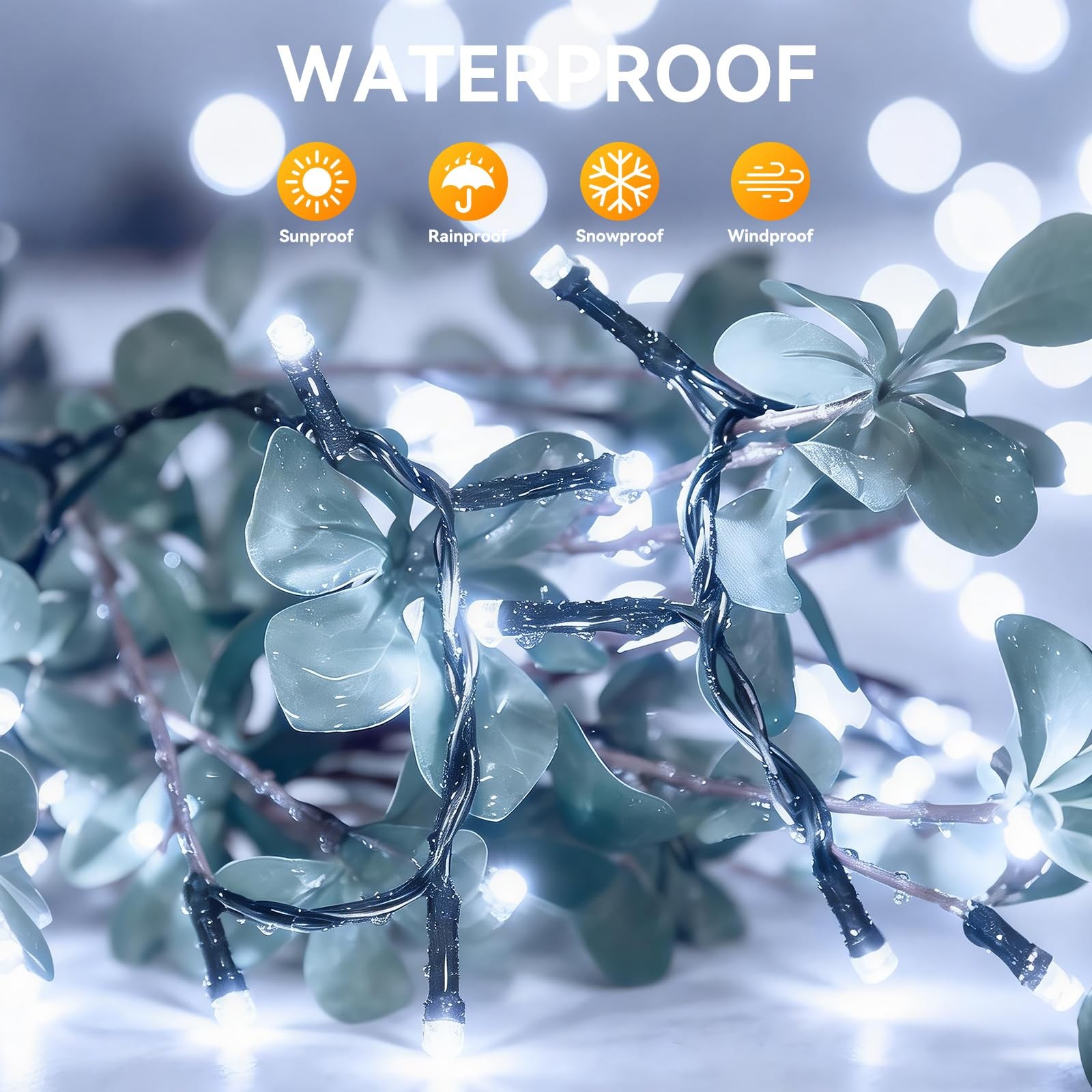 Solar String Lights Outdoor Waterproof 2 Pack Total 66ft 200LED 8 Modes Twink...