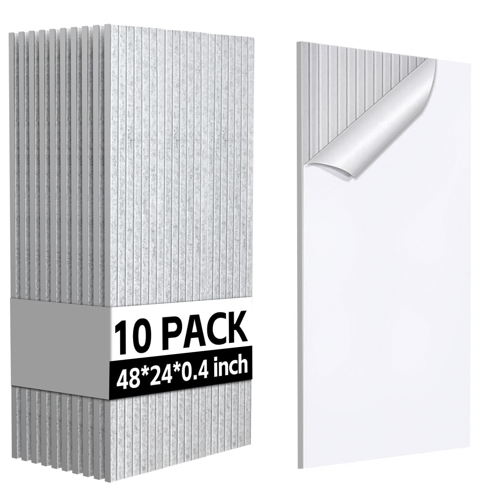 10Pack Large Acoustic Panels, 48x24x0.4 inch Sound Proof Panels for Walls, Se...