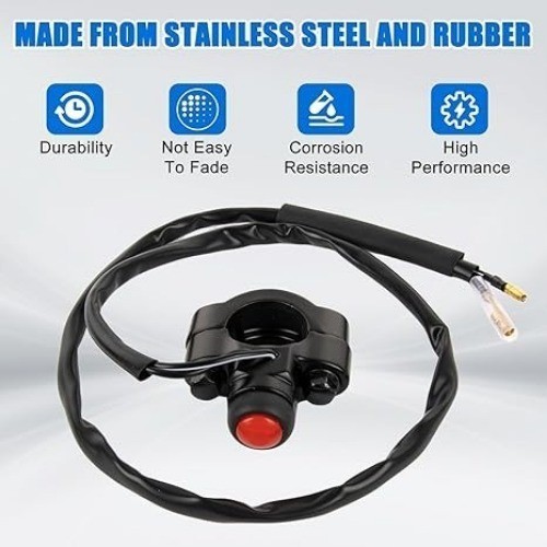 Motorcycle Engine Kill Switch Handlebar Start On Off Switch B Color: Red-Black