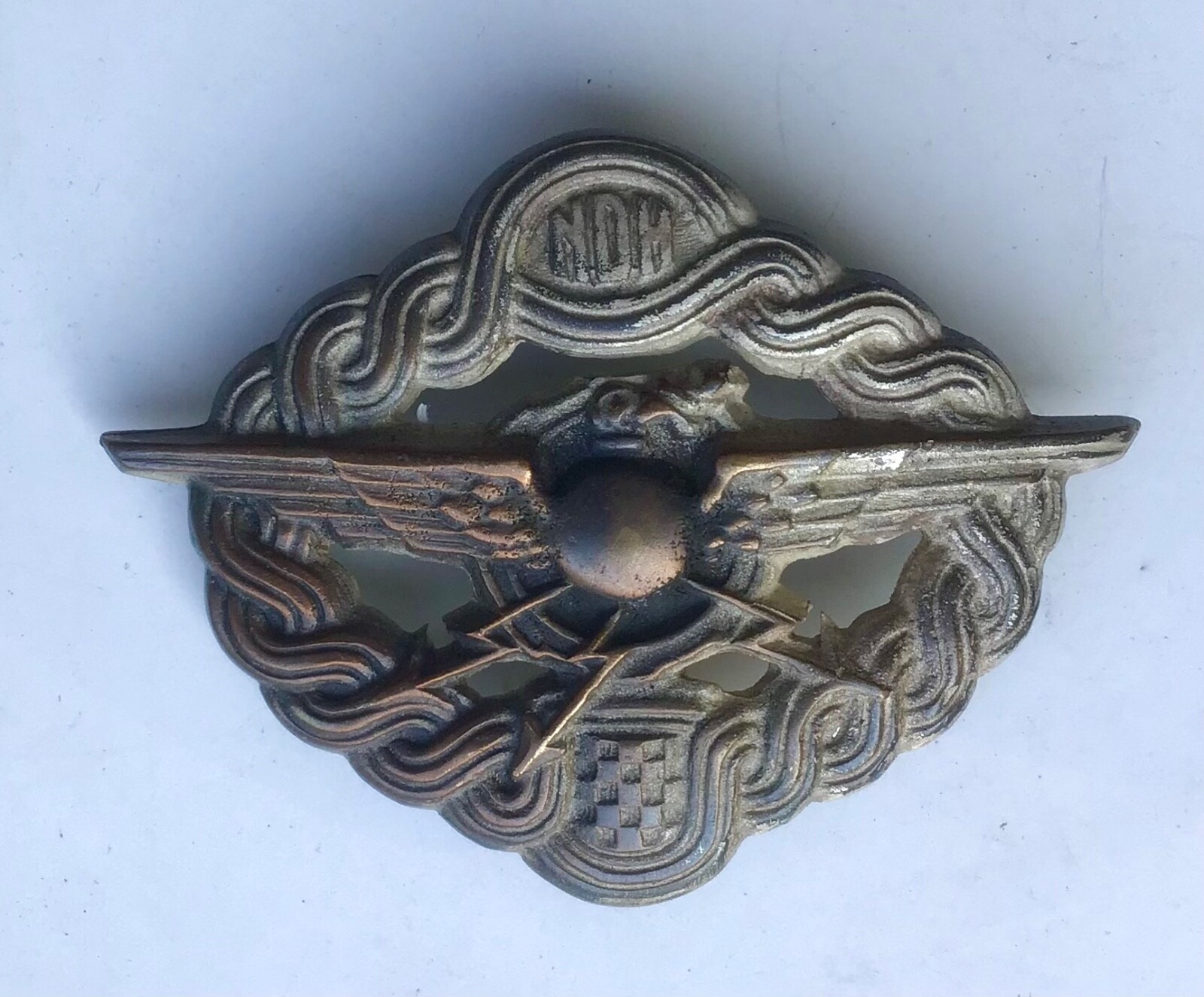 AVIATION Croatia 2gm machine gun badge - AVIATION badge Croatia WWII