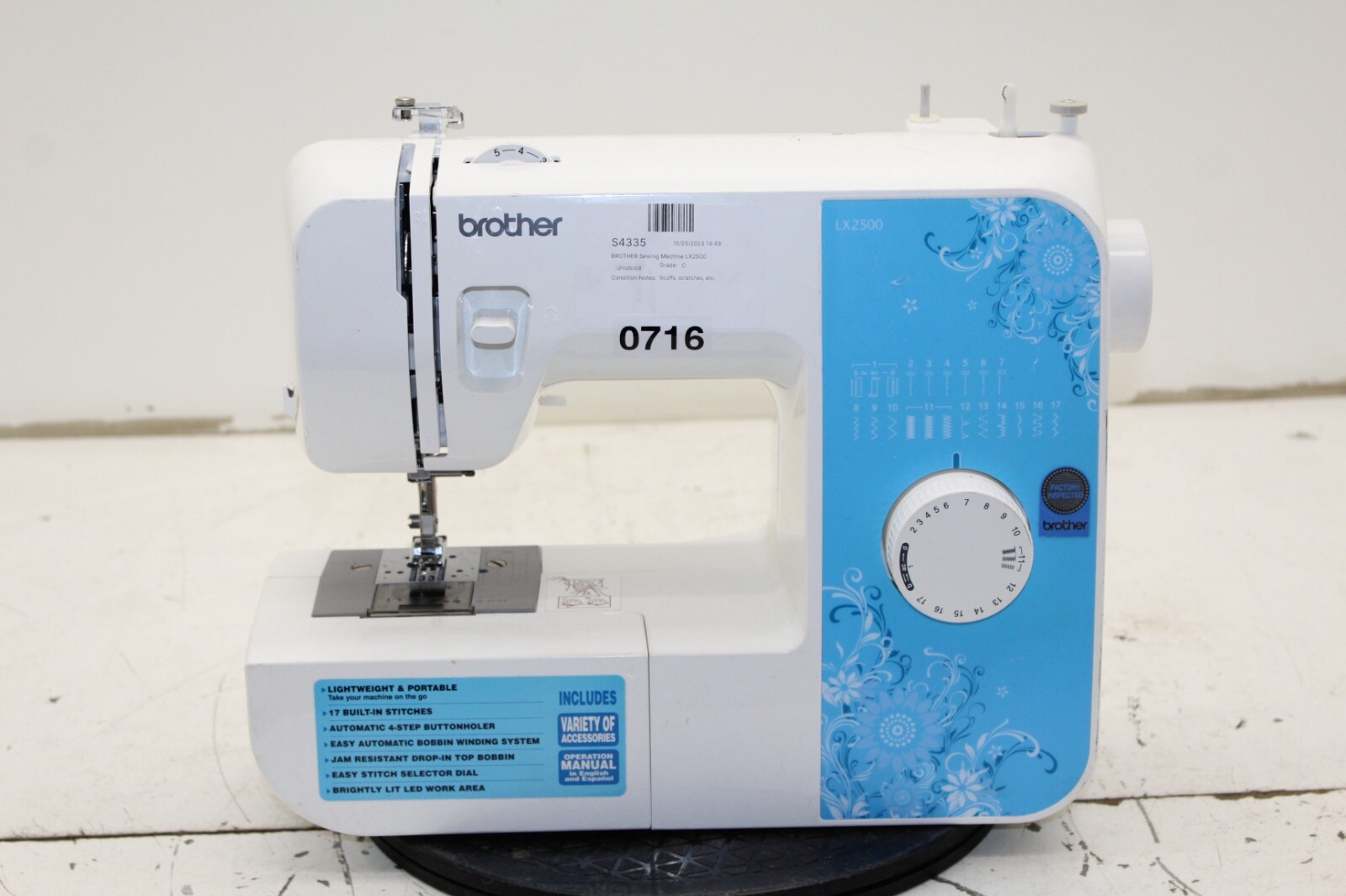 Brother LX2500 Sewing Machine - Untested As-is