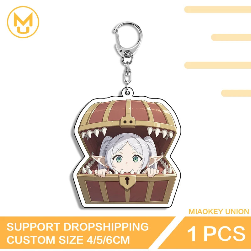 Cartoon Girl Frieren In The Box Adorable Sunscreen Double Sided Keyring