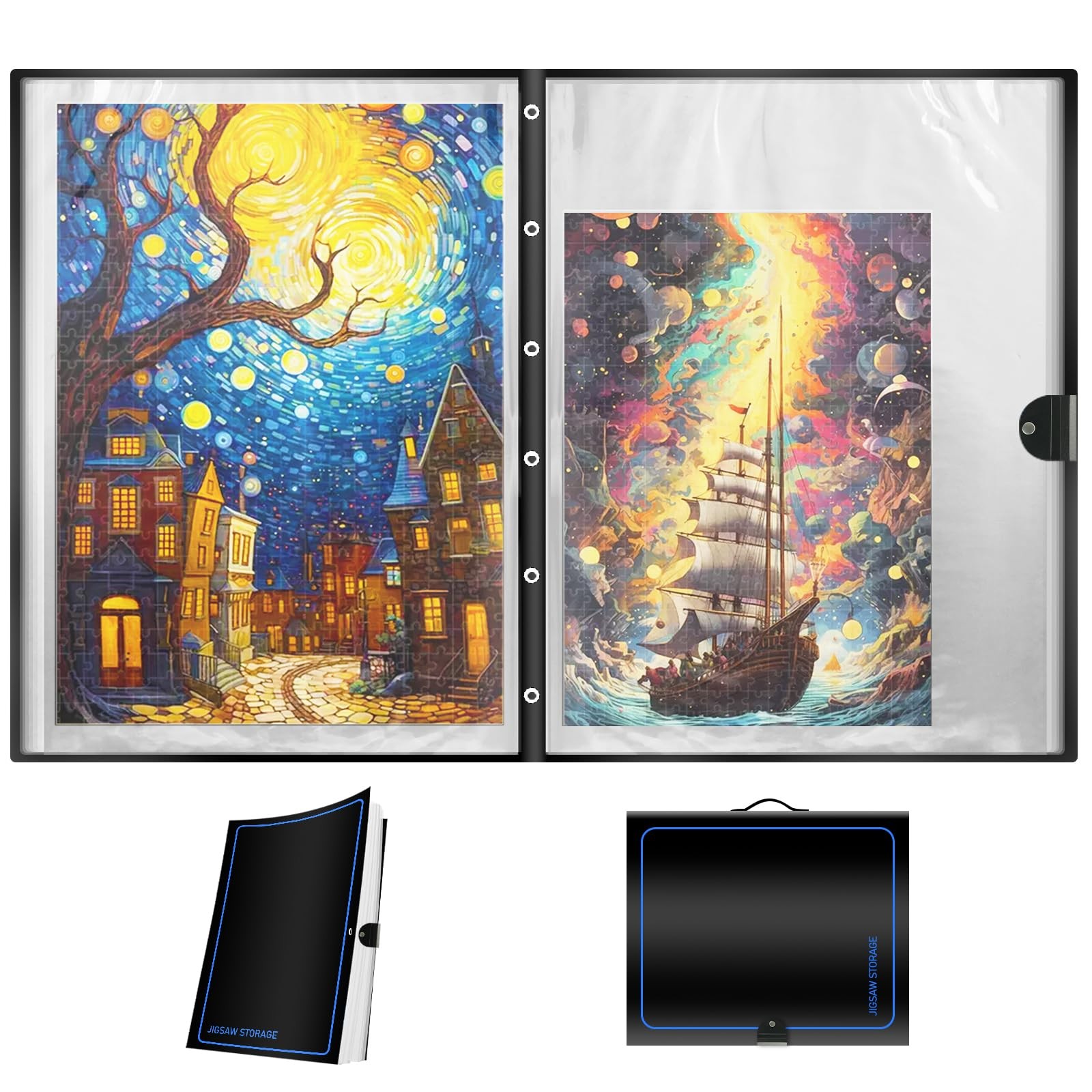 ALL4JIG Extra Large Puzzle Binder – Space-Saving Storage Medium, Royal Blue