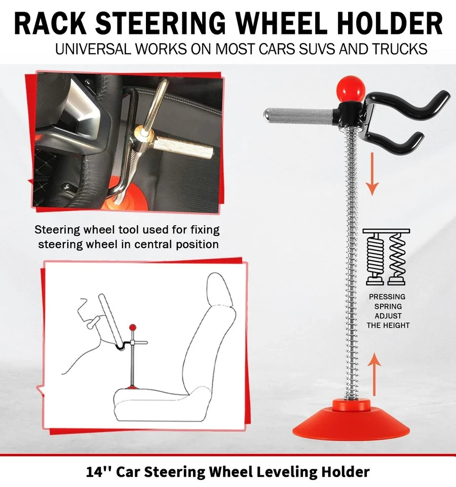 Steering Wheel Holder Stand Tool for Alignment, Adjustable Steering...