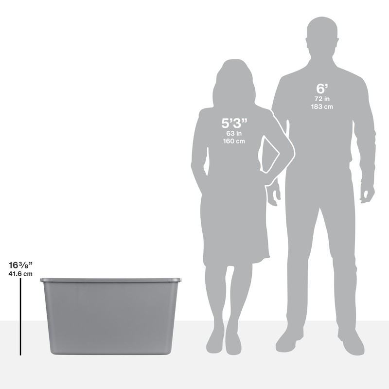 30 Gallon Stackable Plastic Storage Bin W/ Lid Integrated Handles Easy Carrying