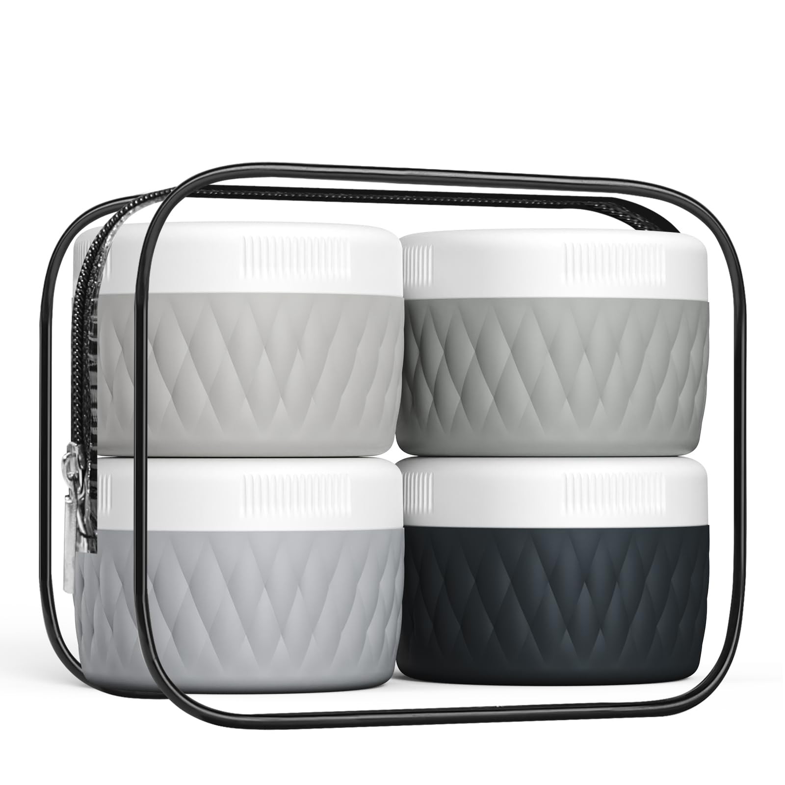 Travel Containers for Toiletries, Silicone Cream Jars BPA-Free, TSA Approved ...