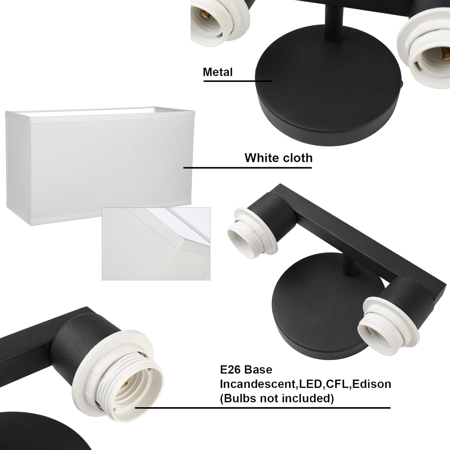 White Boho Wall Sconce Stairwell Fixture Light, 2-Light Indoor