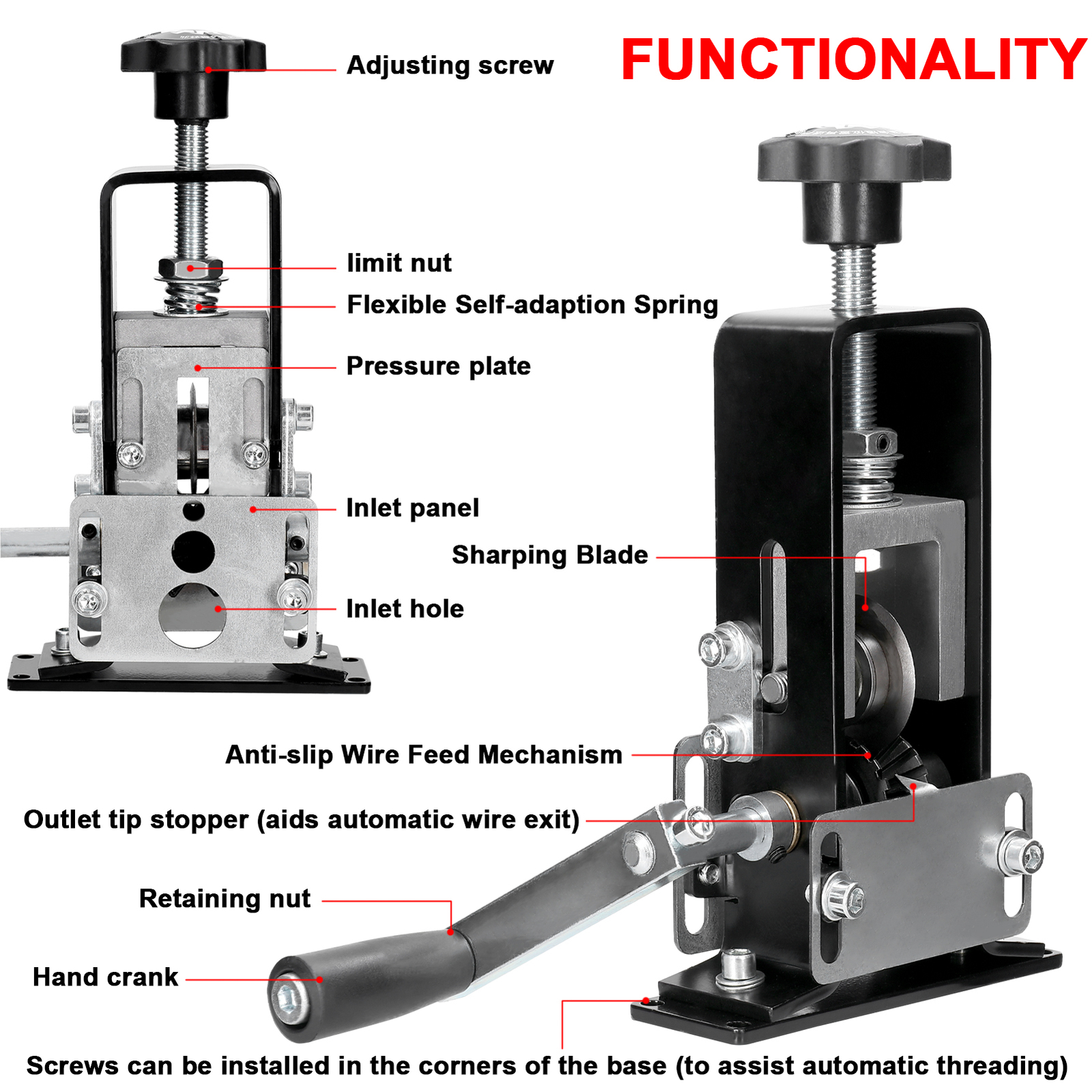 Electric Wire Stripping Machine Scrap Copper Cutter Cable Peeler Stripper 1-25mm