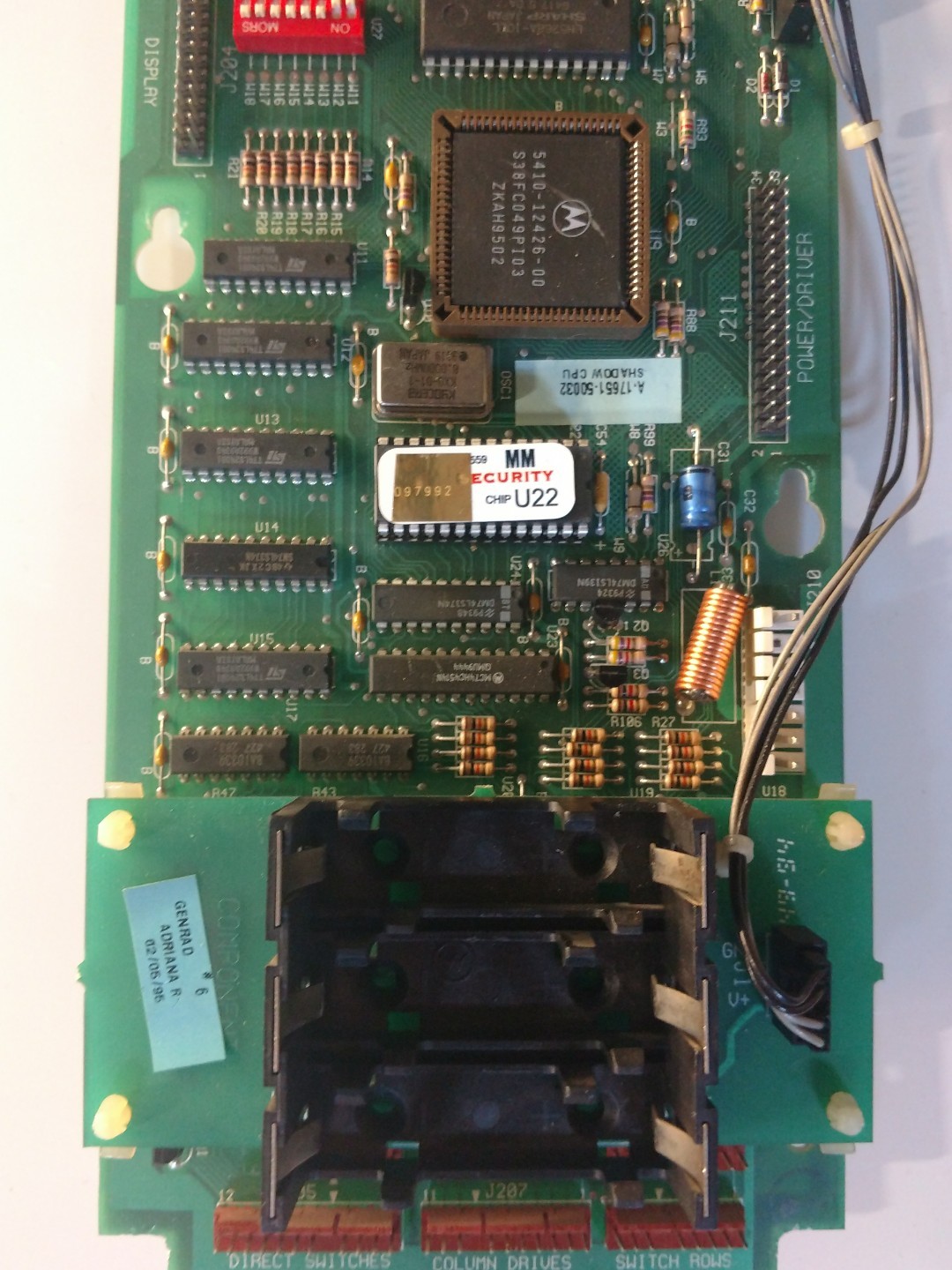 Williams WPC-S CPU G10/U22 security chip Medieval Madness pinball machine