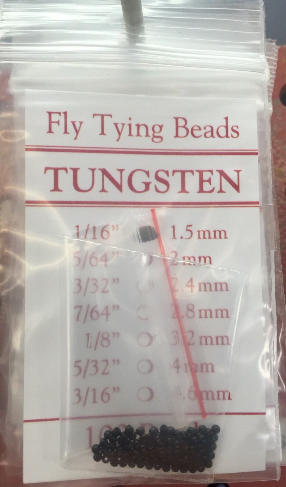 Tungsten Beads 100 Ct. Black  All Sizes 1/16 to 3/16  100 count