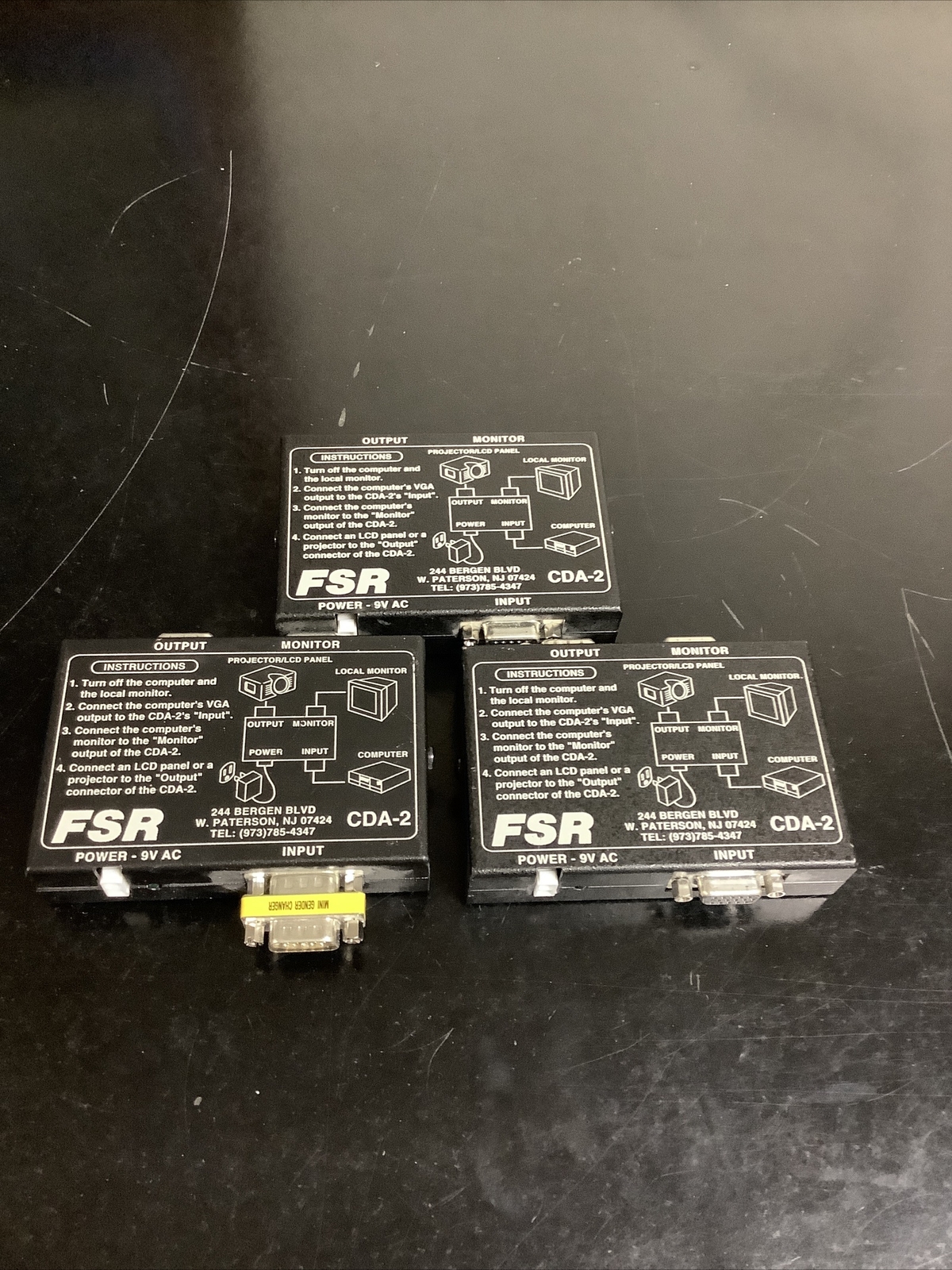 Lot Of 3 FSR CDA-2 And CDA-3 VGA Monitor Distribution Amplifiers