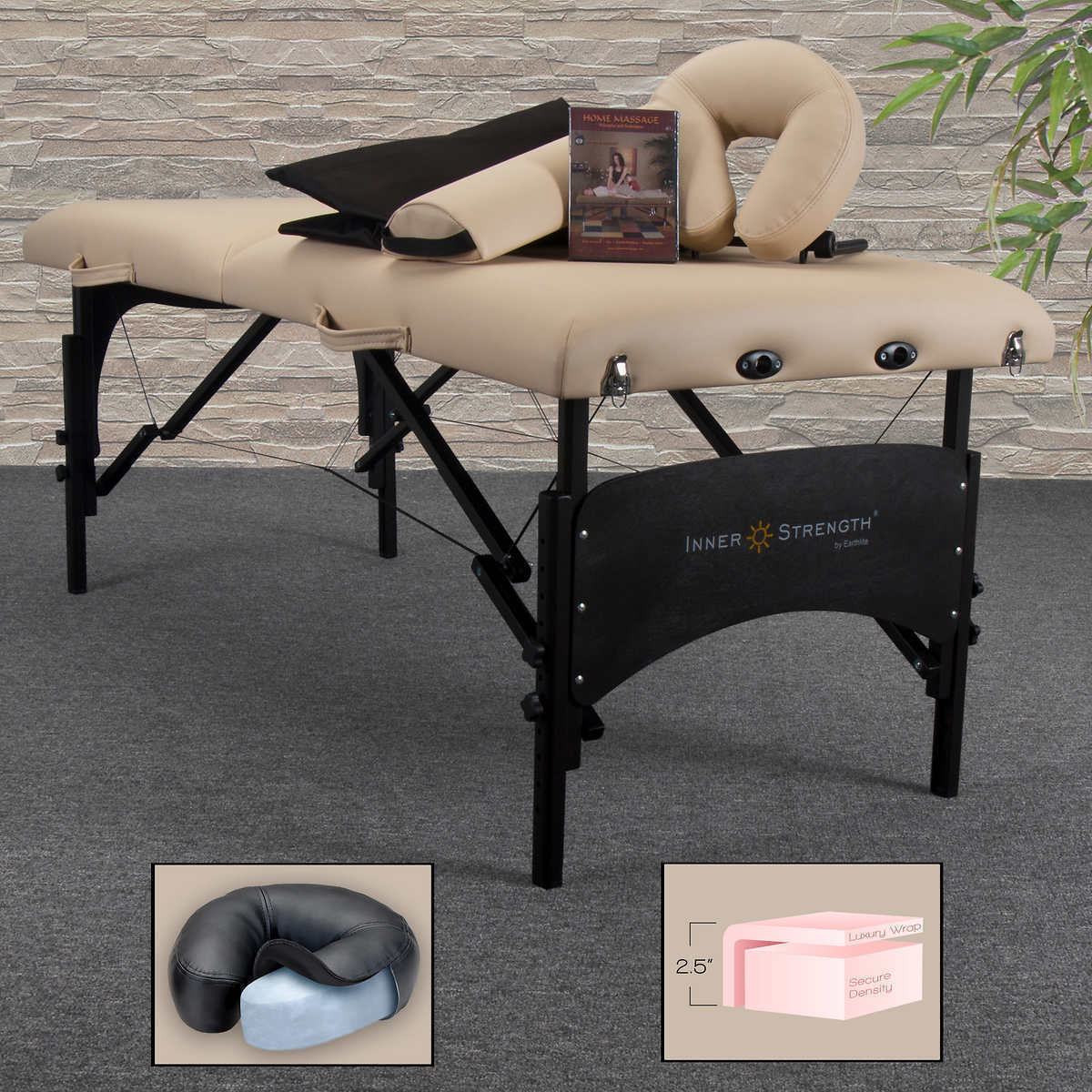 Inner Strength PRO Massage Table By Earthlite Full sized 30” x 73” table _BLACK