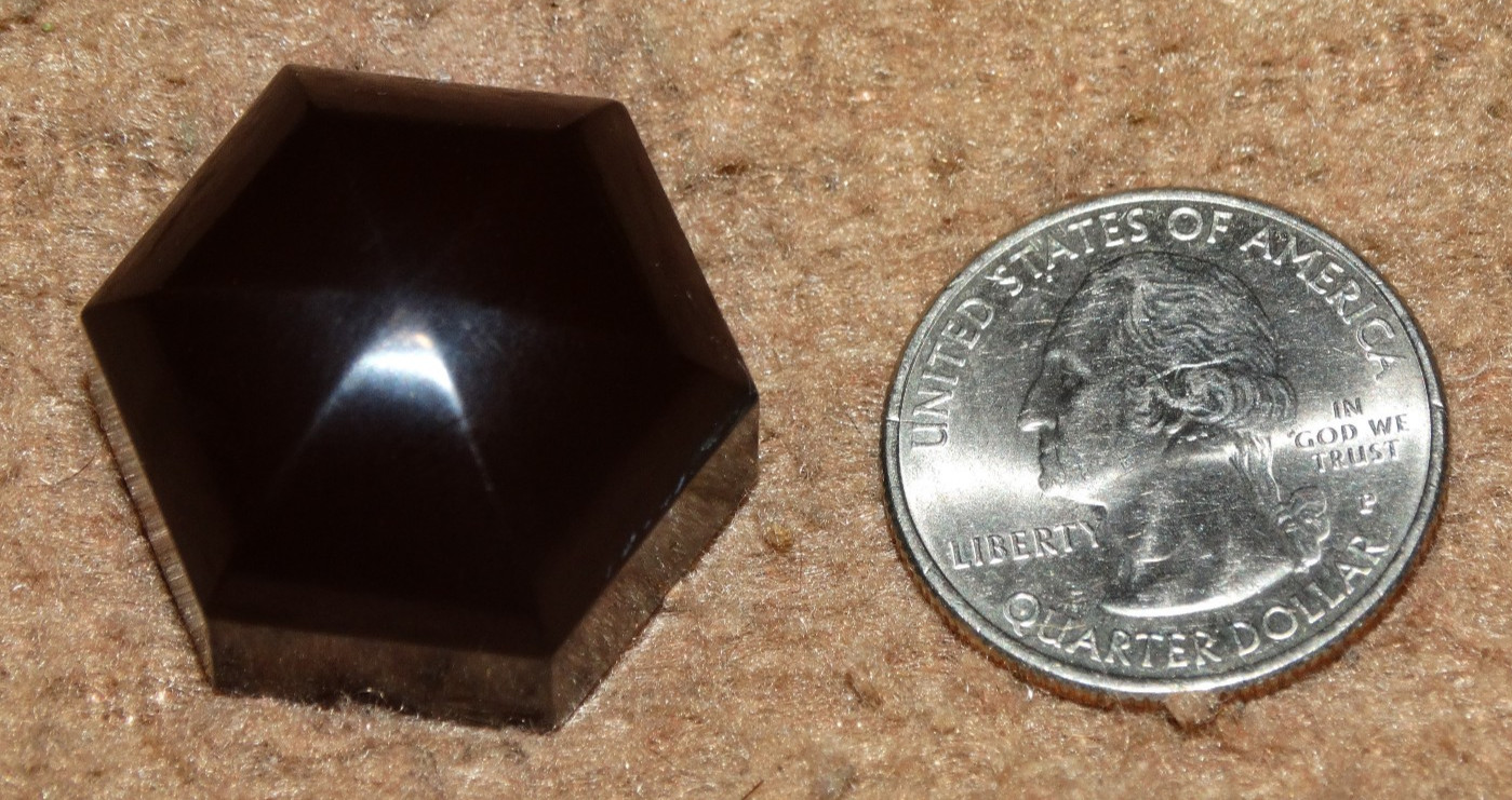 ONE Antique PHILCO shiney Dark Brown/BLACK Bakelite HEXAGON Radio KNOB VGC