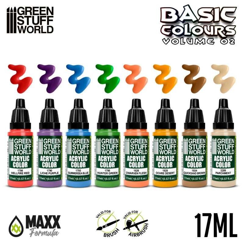 Paint Set - Basic Colors 02 - Acrylics Airbrush Brush Model Models Dioramas