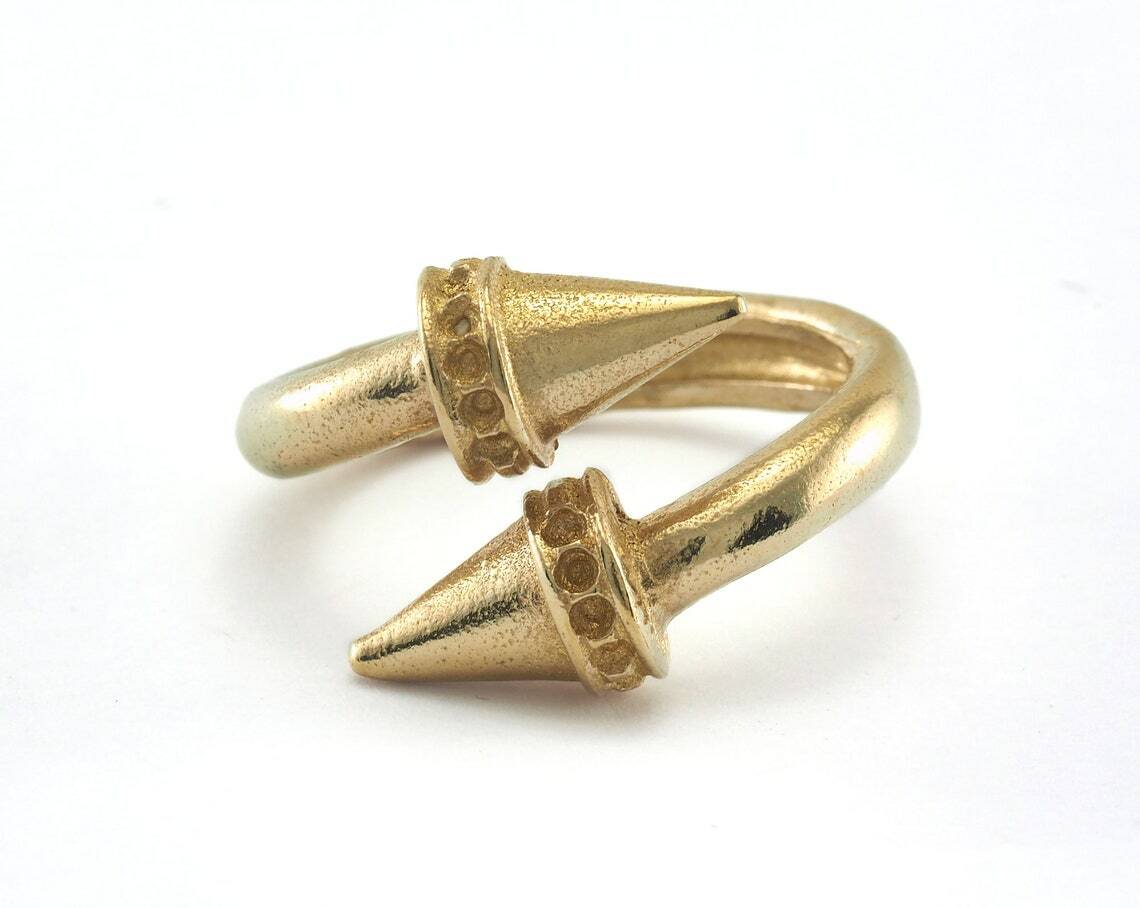 Ring Nail Adjustable Ring Raw brass (16.5mm 6US inner size - Adjustable ) 2622