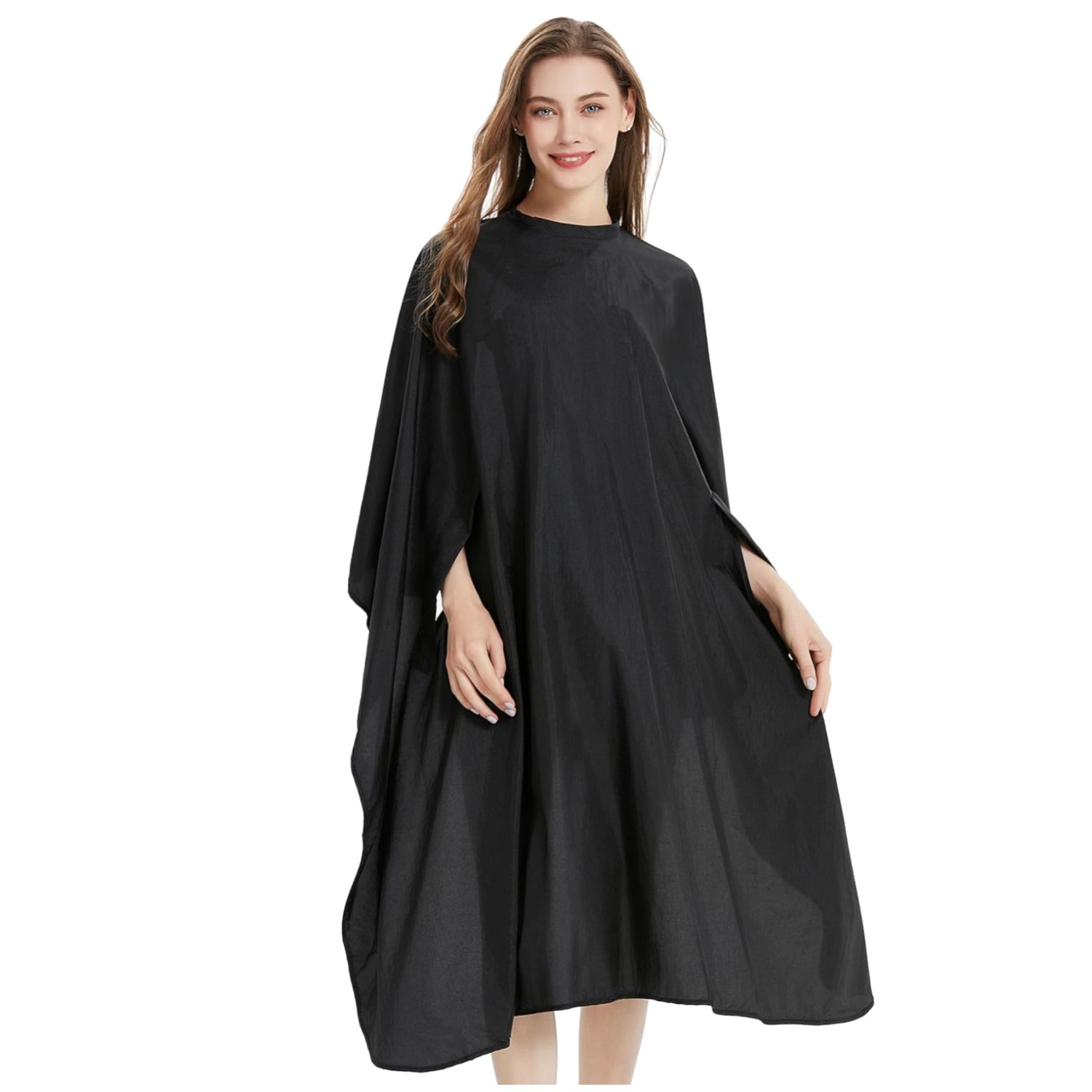 Professional Nylon Black Salon Cape - Haircutting Smock