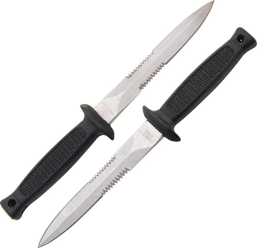 China Made Black Rubber Defense Daggers Spear Point Fixed Blade Knife - 210233