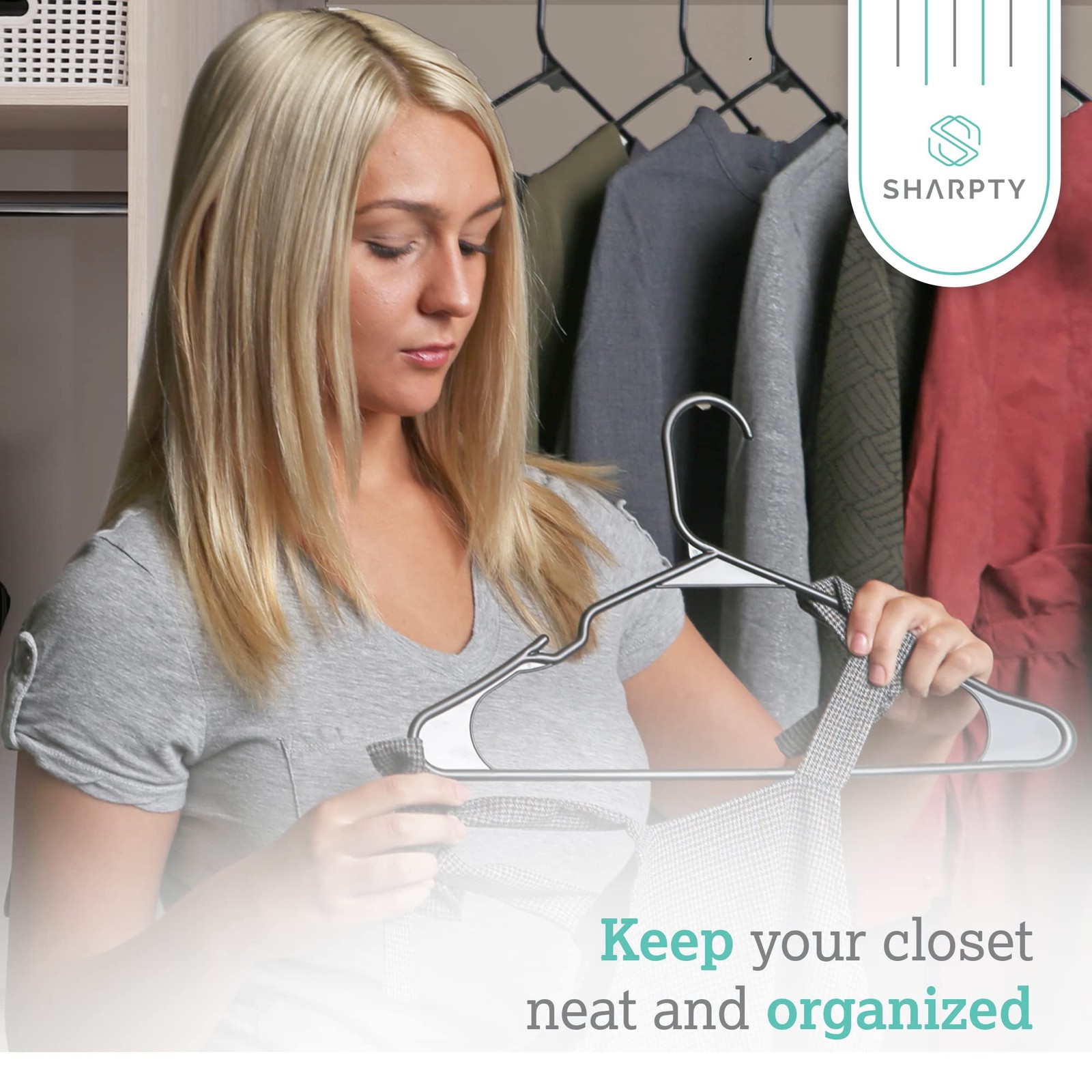 Sharpty Plastic Hangers Clothes Hangers for Clothing, Closet, Coats Shirts -
