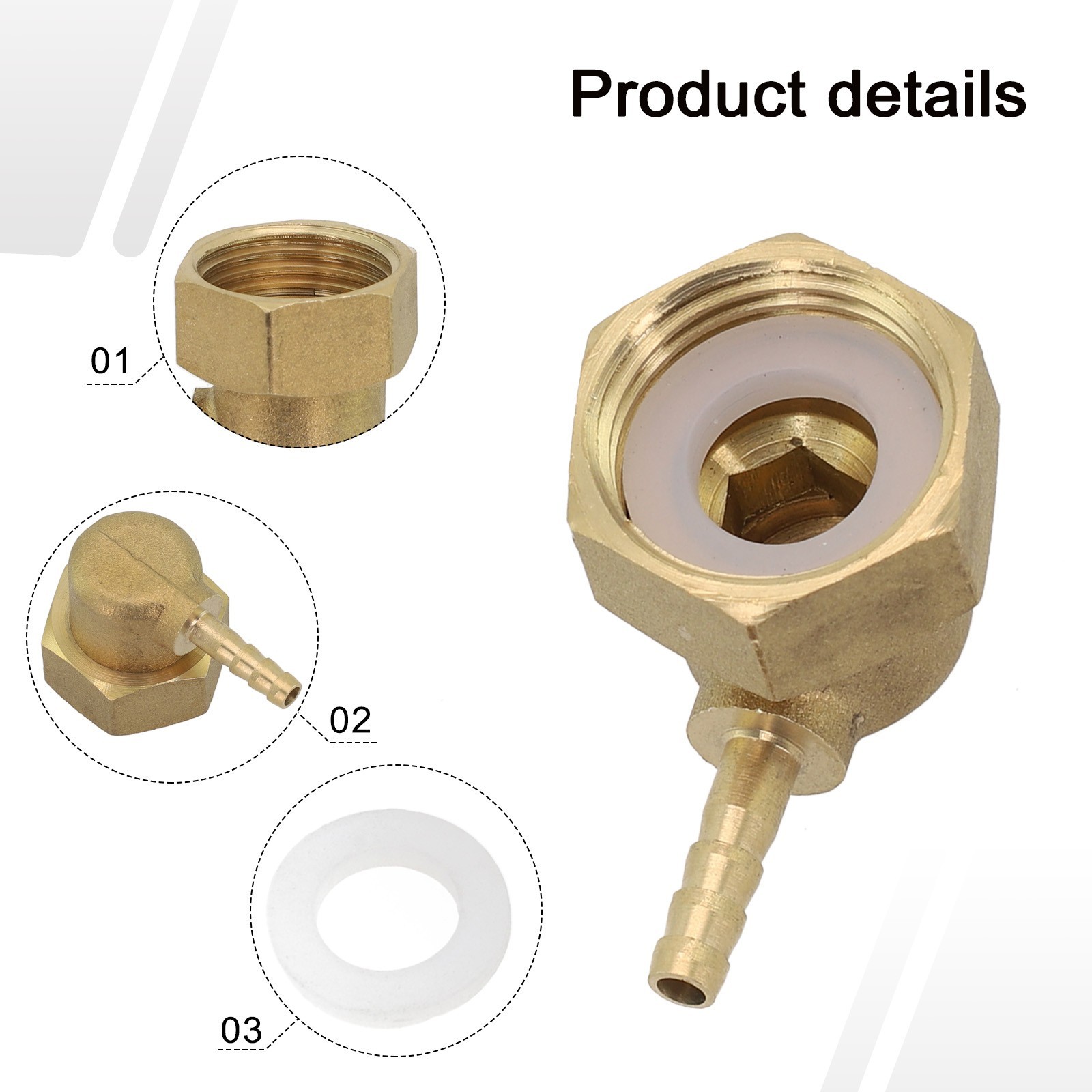 Brass Barb Hose Connector with Leak Proof Design for Water and Gas Lines