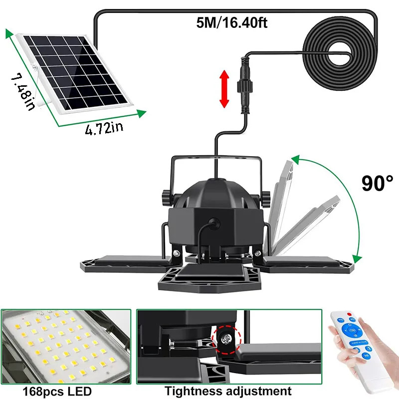 2 Pack Solar Pendant Light Outdoor Indoor Solar Powered Motion Sensor Shed Light