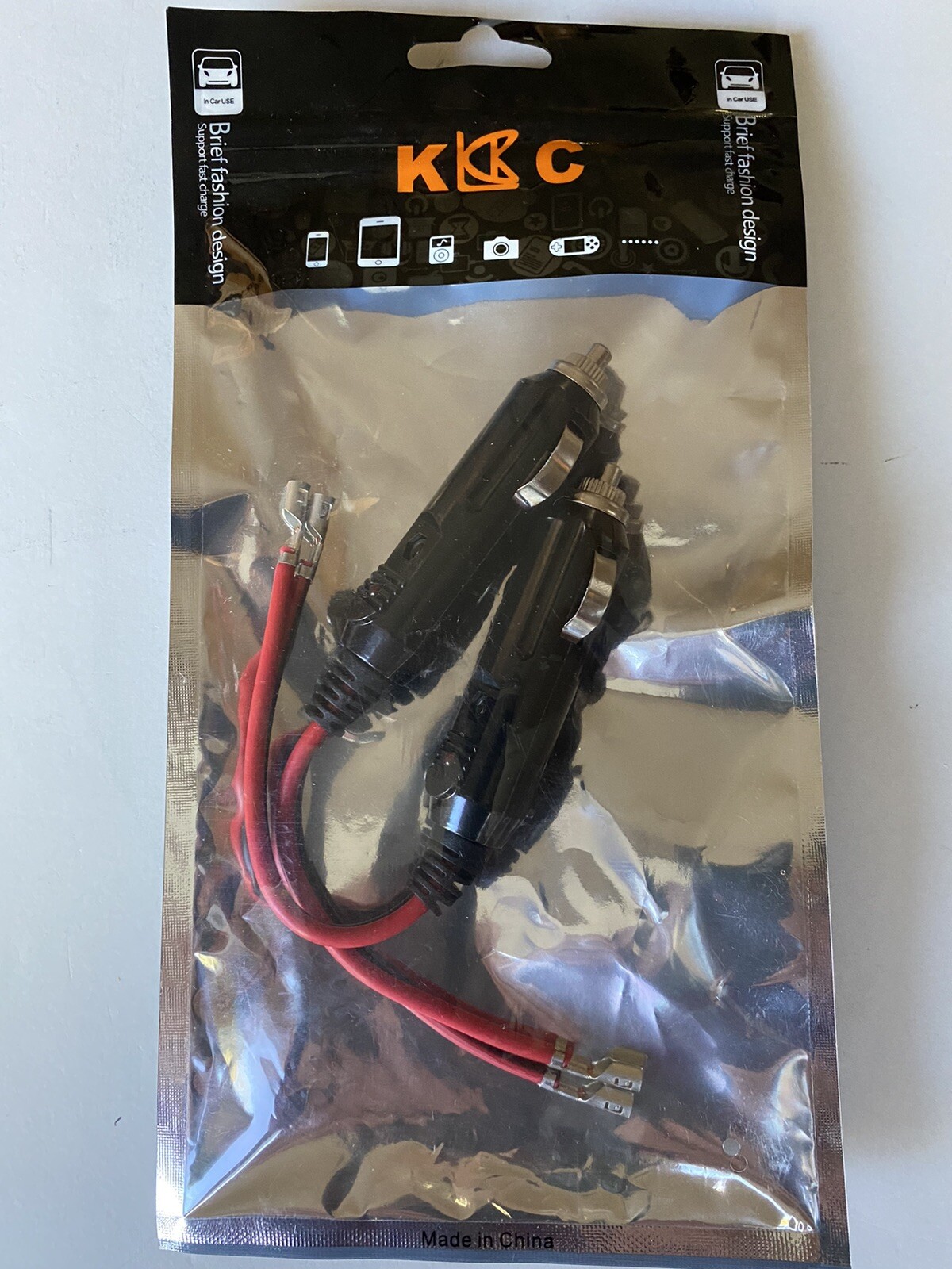 Kuncan Car Lighter 12v Cigarette Male Plug Female Socket Extension Cable 2 Pack