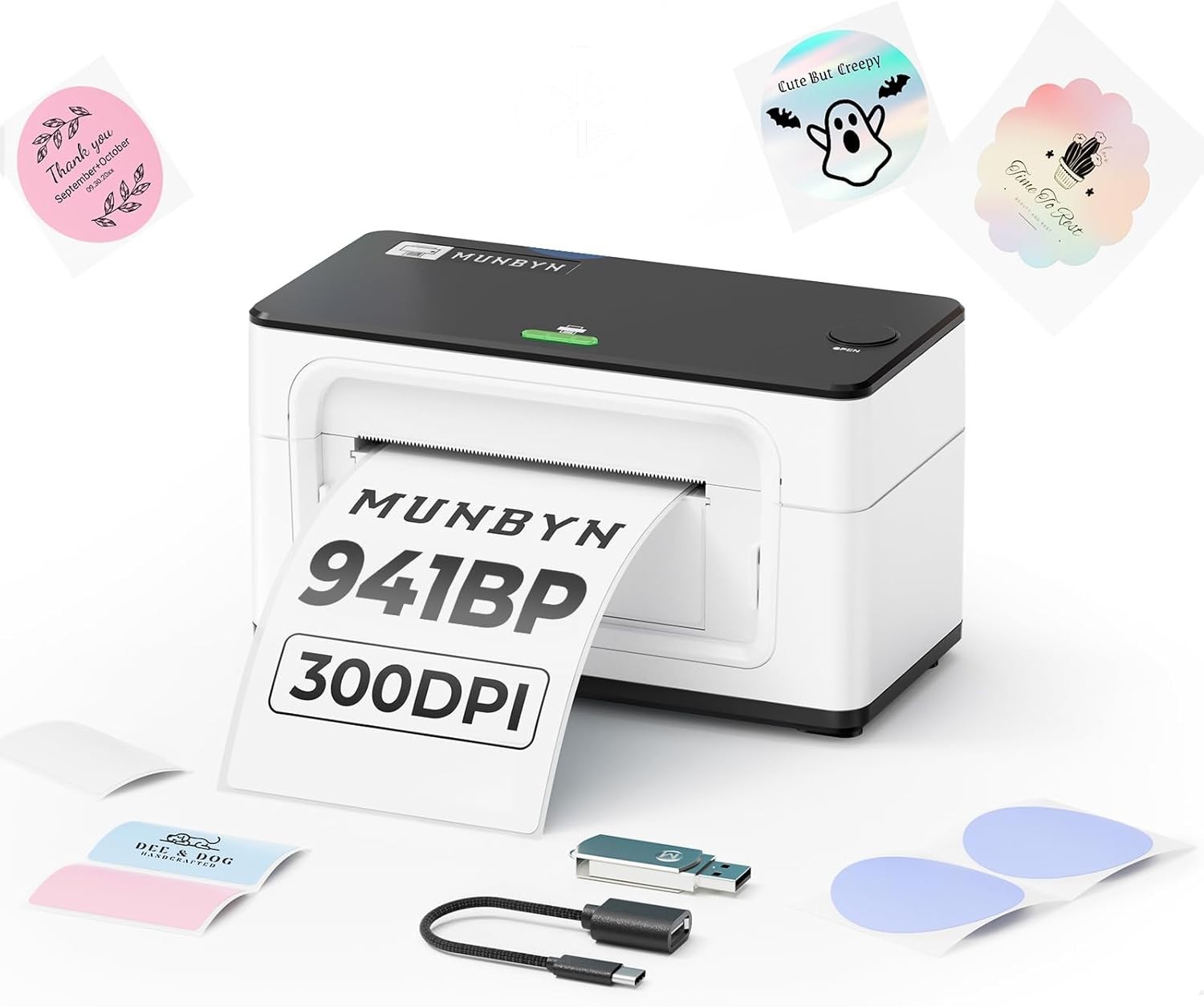 Bluetooth Thermal Label Printer 941BP, Wireless 300DPI