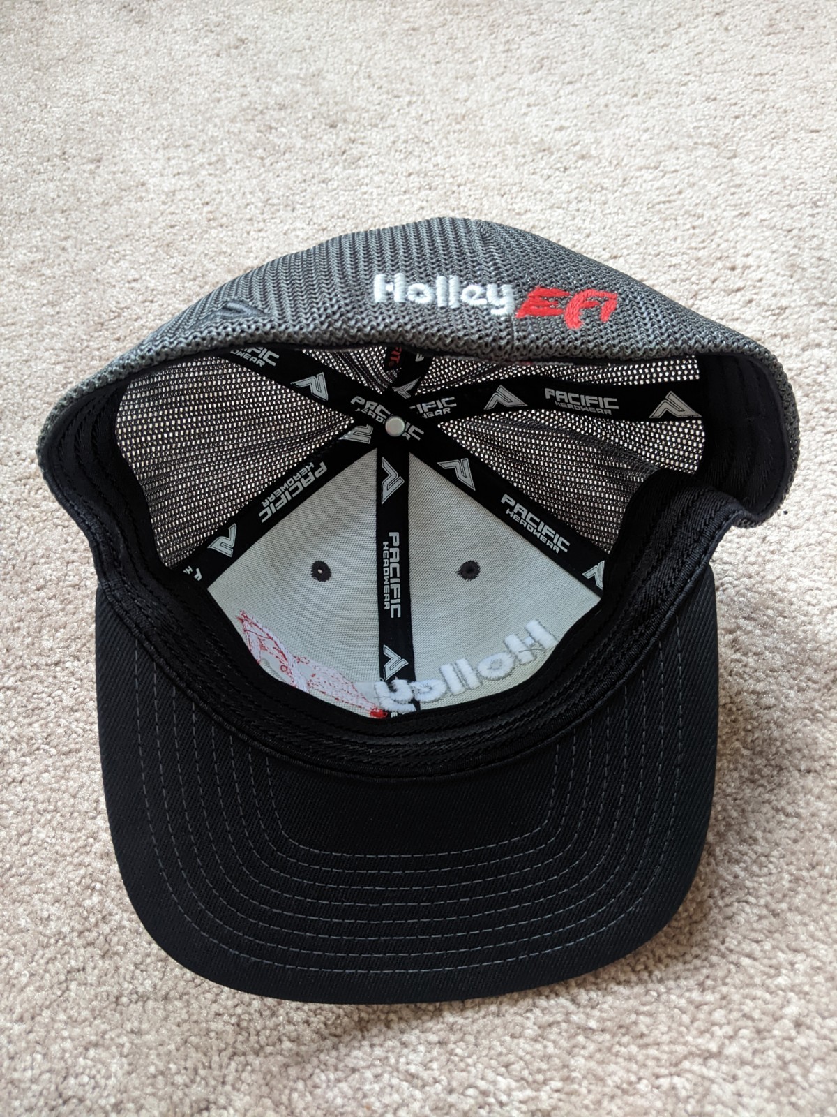 New Holley EFI Hat Grey/Black Snapback Flex Fit SM/MED Baseball Cap