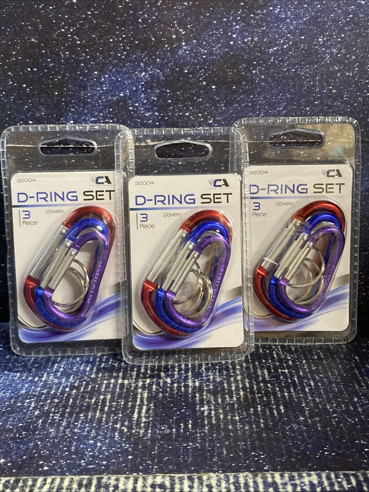 3 Pack - Carabiner Keychain (D Ring) Set Of 3 Assorted Sizes - 9 Total