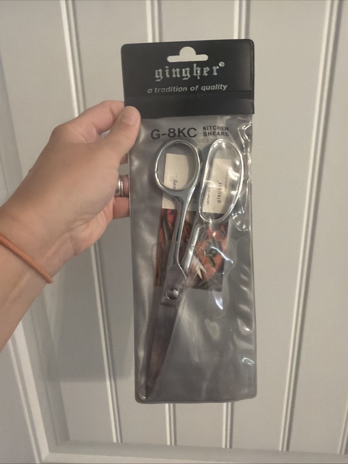 Gingher Case 8"Chrome Take Apart Kitchen Scissors/Shears-Serrated Blade G-8KC