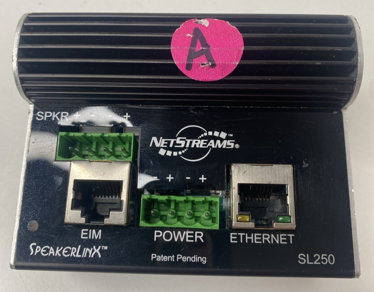 NetStreams SpeakerLinX SL 250 Room Controller Amplifier EIM Ethernet Ports SL250