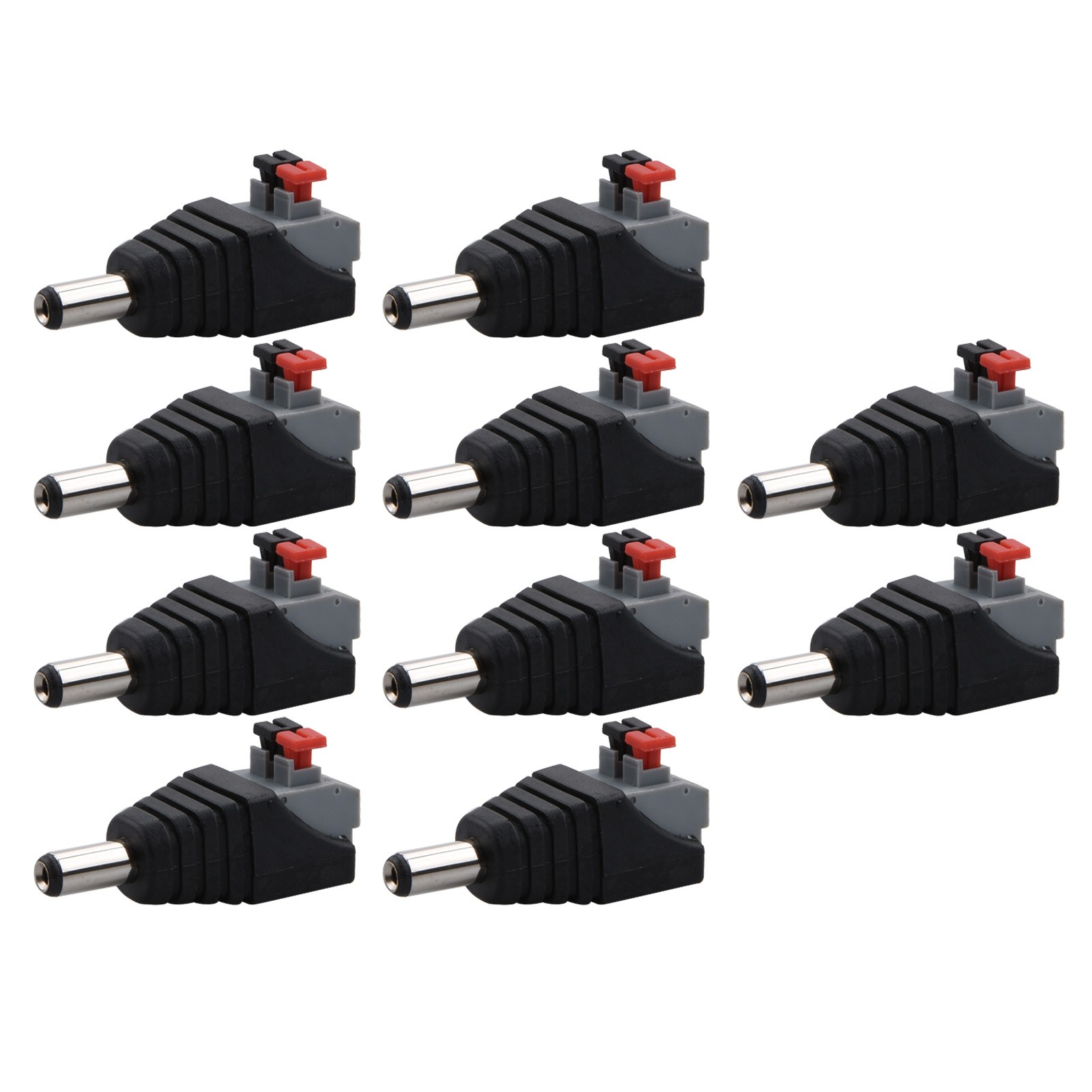 10pcs Female DC Power Jack Plug Screwless Quick Wire Connector 5.5mmx 2.1mm