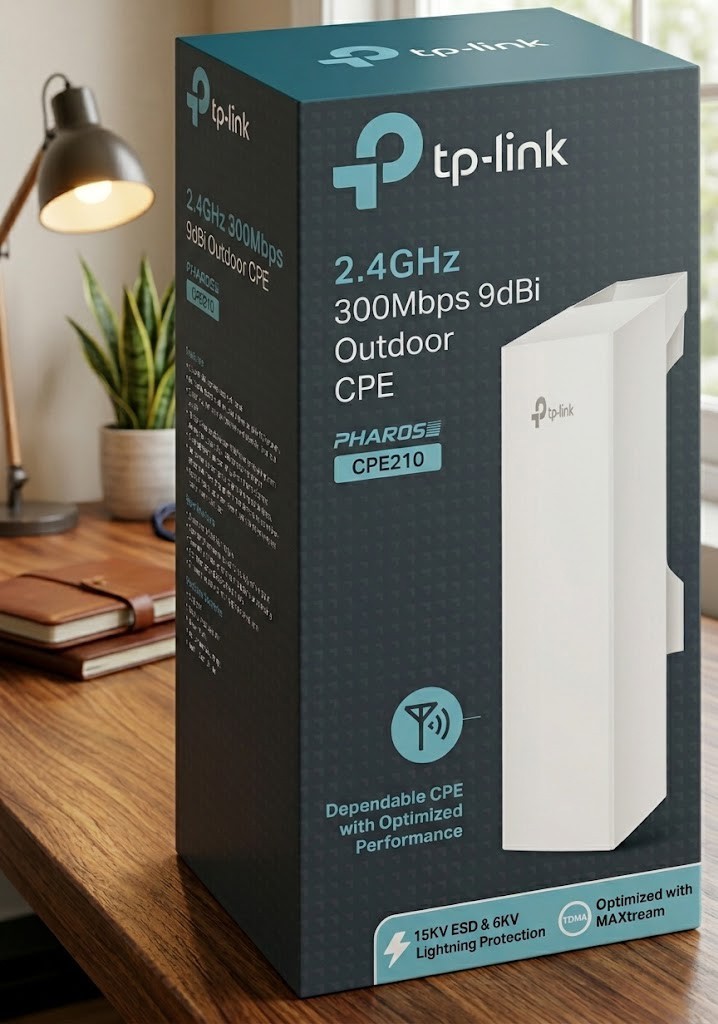 TP-Link CPE210 2.4GHz 9dBi High Power 300Mbps Wireless Outdoor CPE 5km Range
