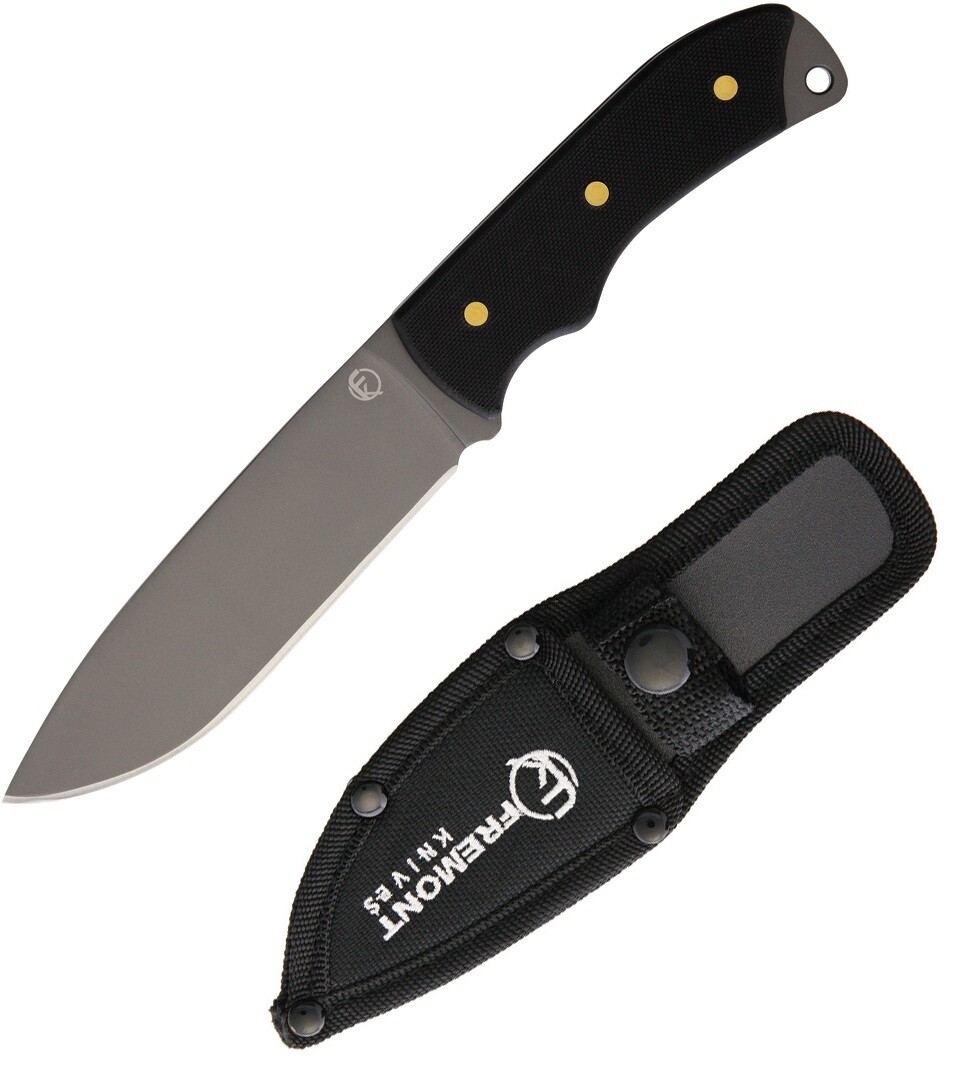 Fremont Popojia Fixed Knife 4.75" 1095HC Steel Full Tang Blade Black G10 Handle