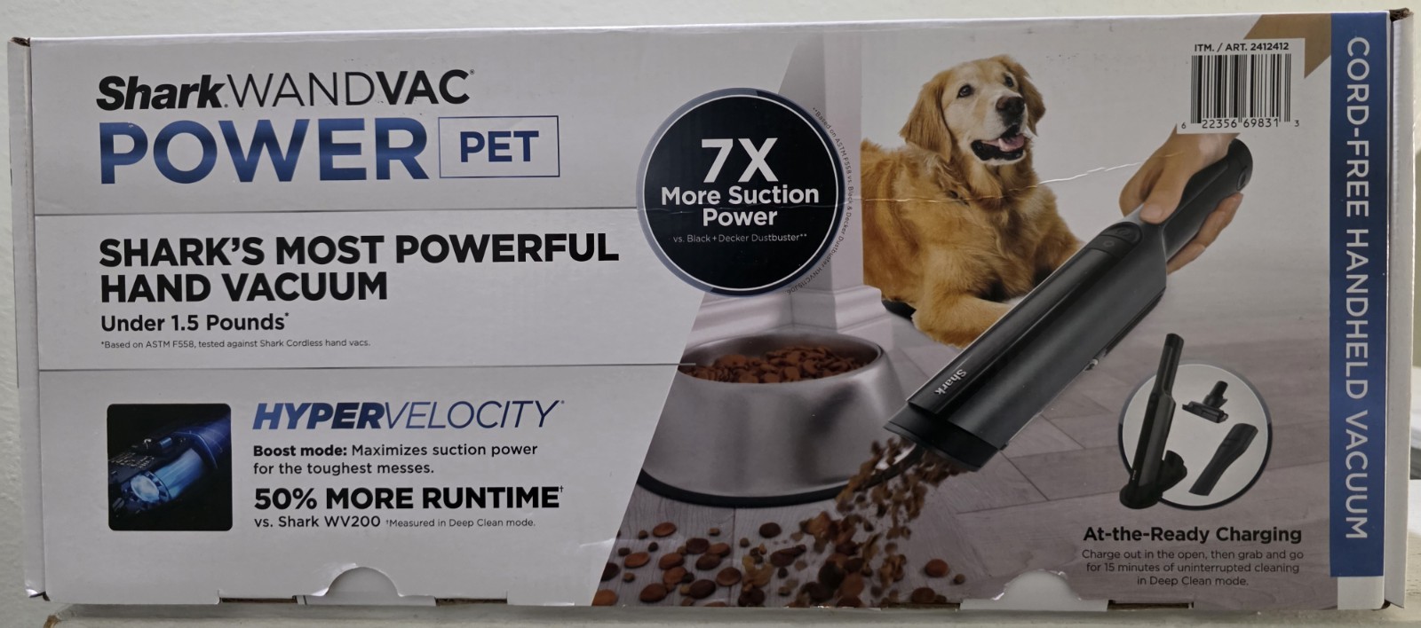 Shark WandVac Power Pet Cord-Free Handheld Vacuum WV410CO
