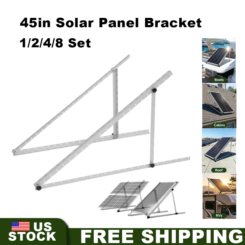 45in Adjustable Solar Panel Mounting Bracket Kit Ground Multifunction