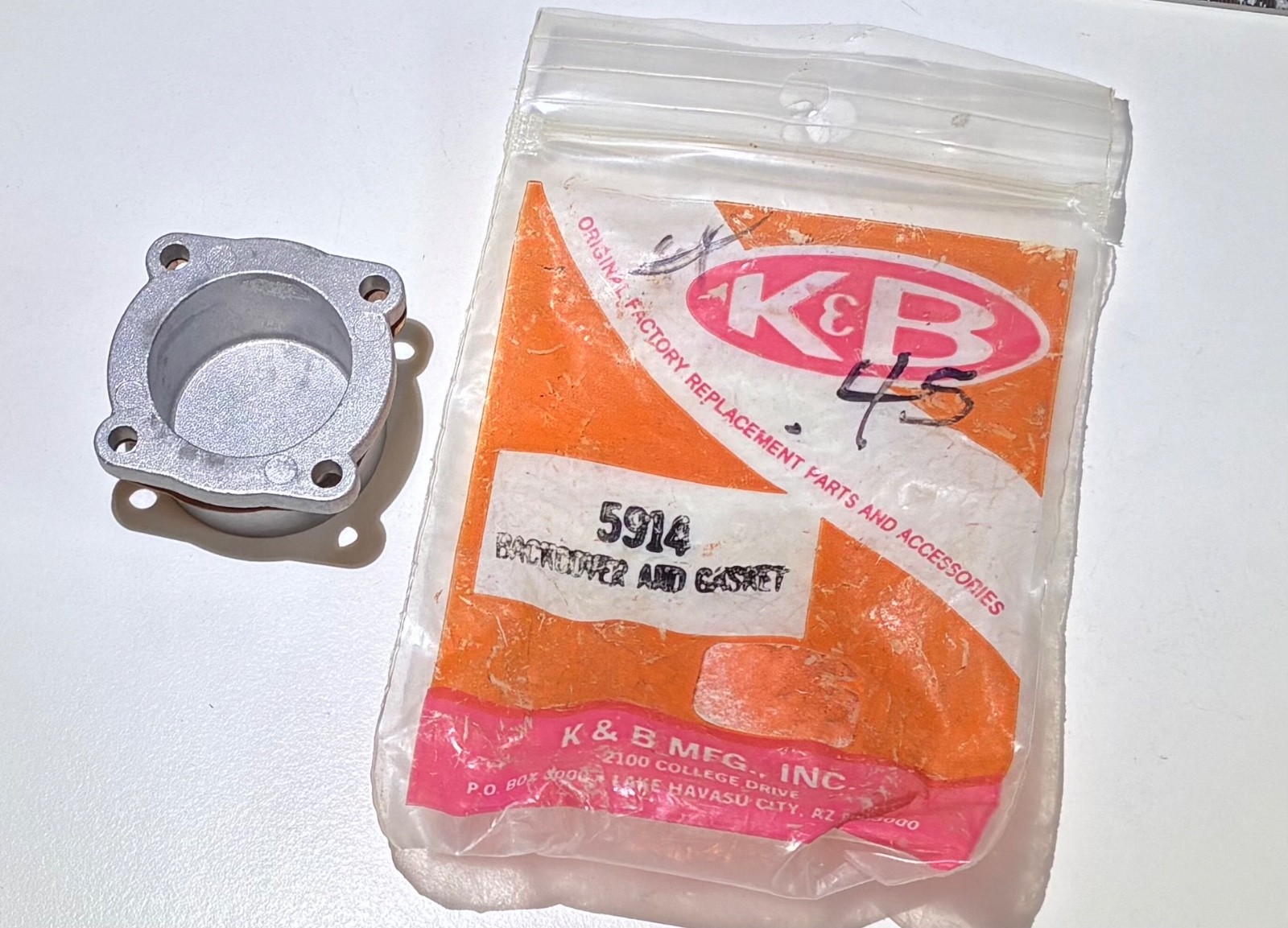 New - K&B 45 Crankcase Back Plate / Cover Plate # 5914