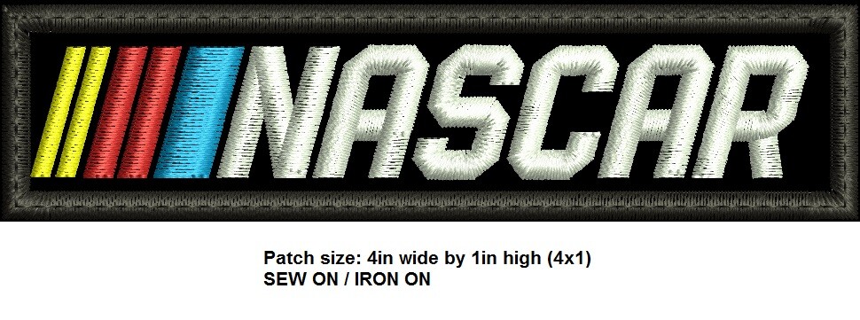 NASCAR EMBROIDERED PATCH, IRON ON/SEW ON, FAST SHIP