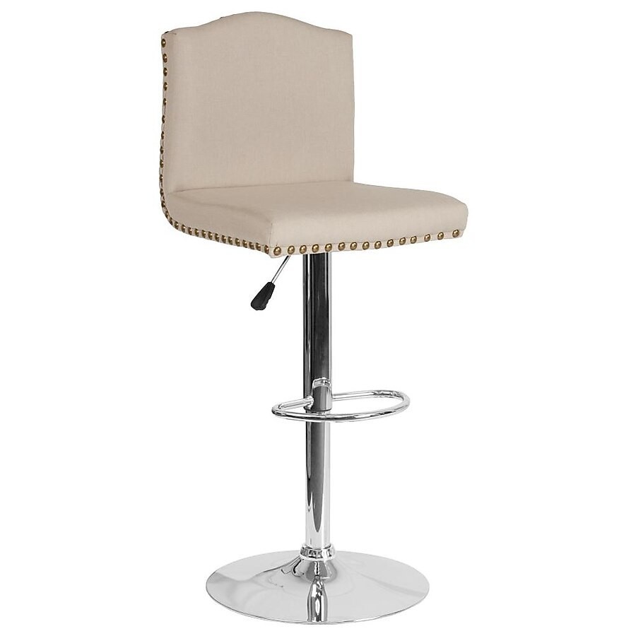 Flash Furniture Foam And Metal Bar Stool In Beige Fabric DS-8111-BGE-F-GG