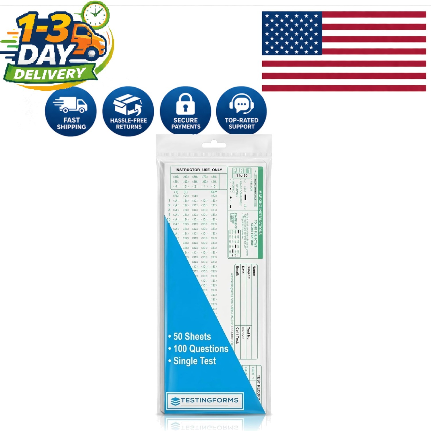 Efficient 50 Sheet Pack of Scantron-Compatible Testing Forms – Excellent Quality