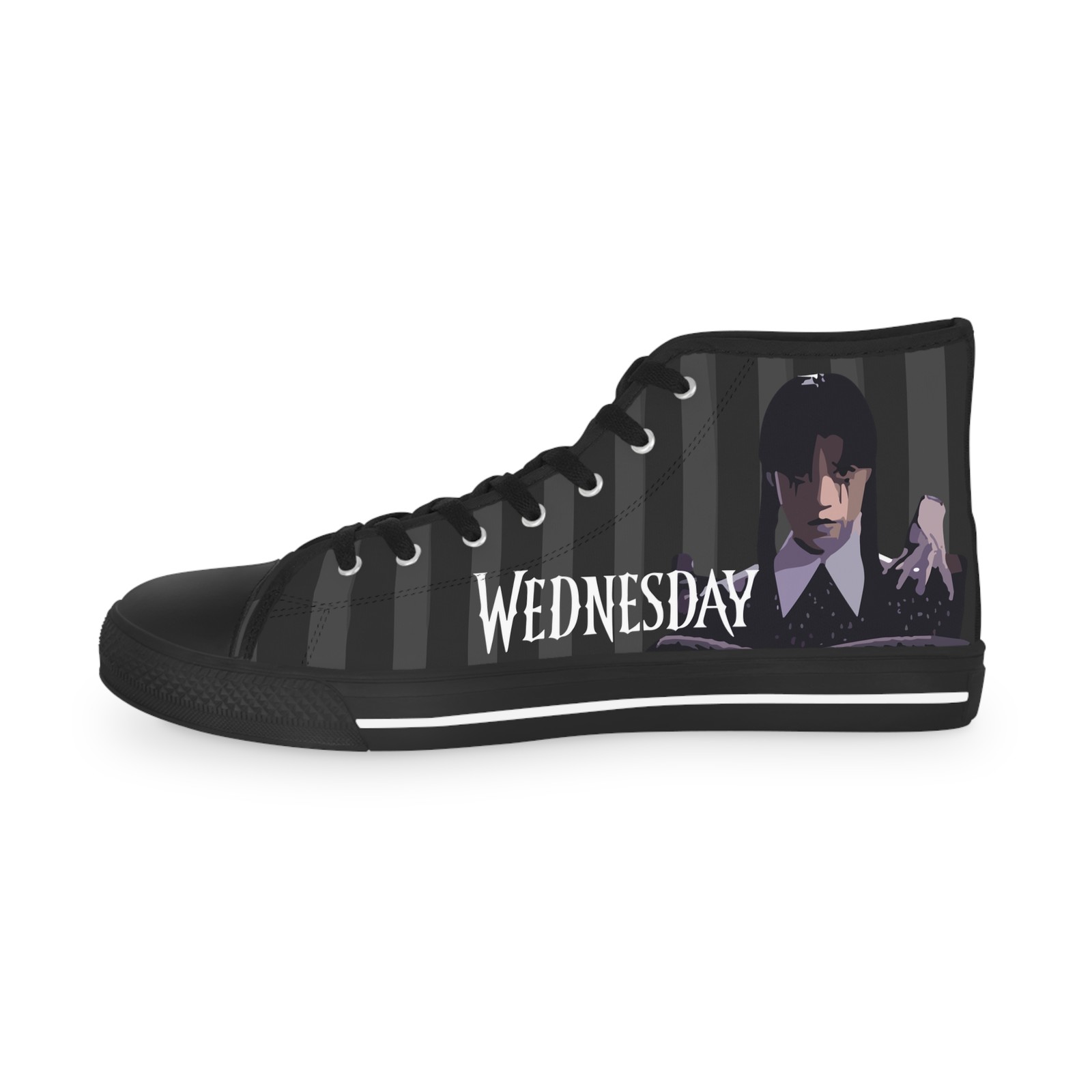 Men High Top Sneakers Shoes Nevermore Dark Academia Black gothic fan art wed