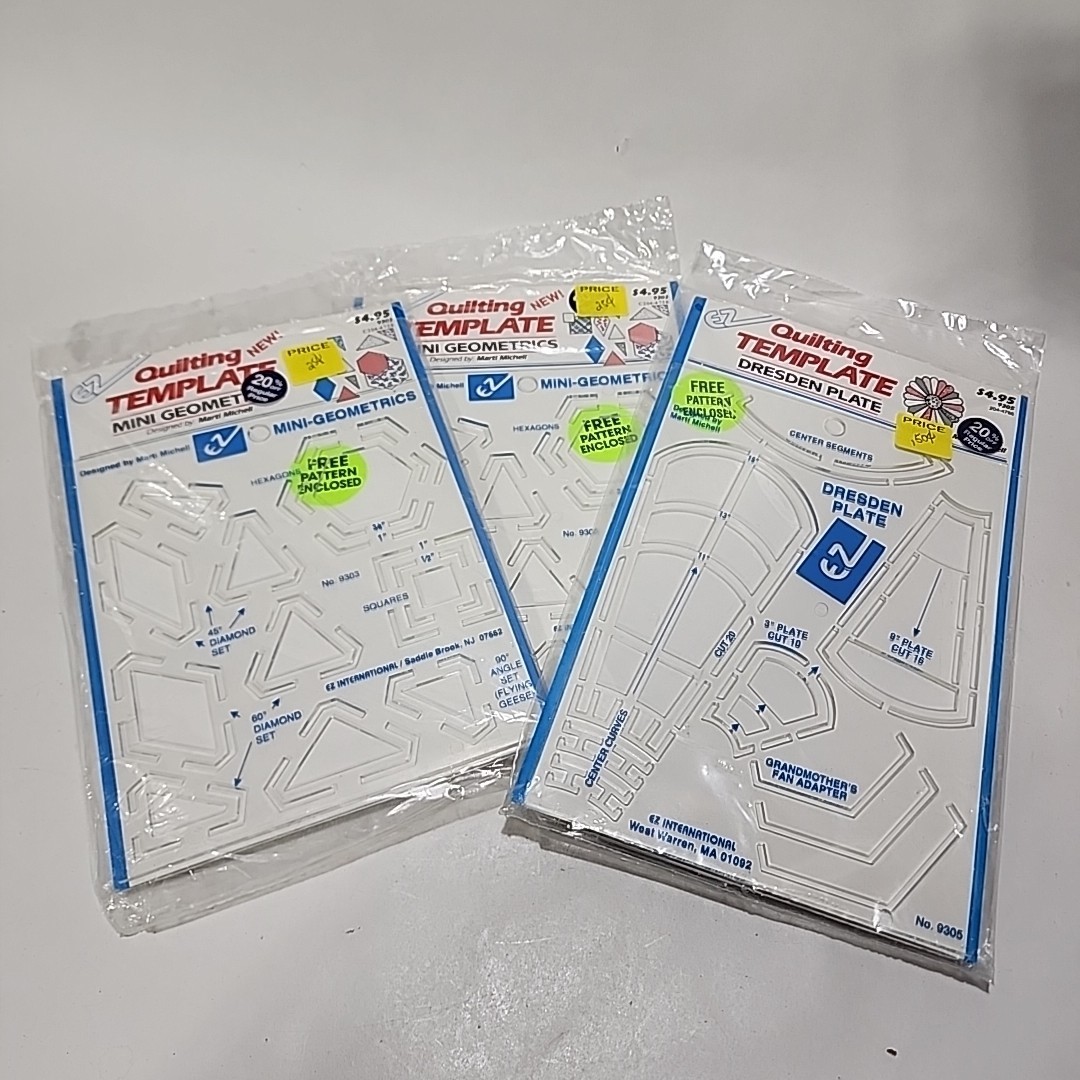 Vintage EZ - Mini Geometrics - Dresden Plate - Quilting Templates 9305 & 9303