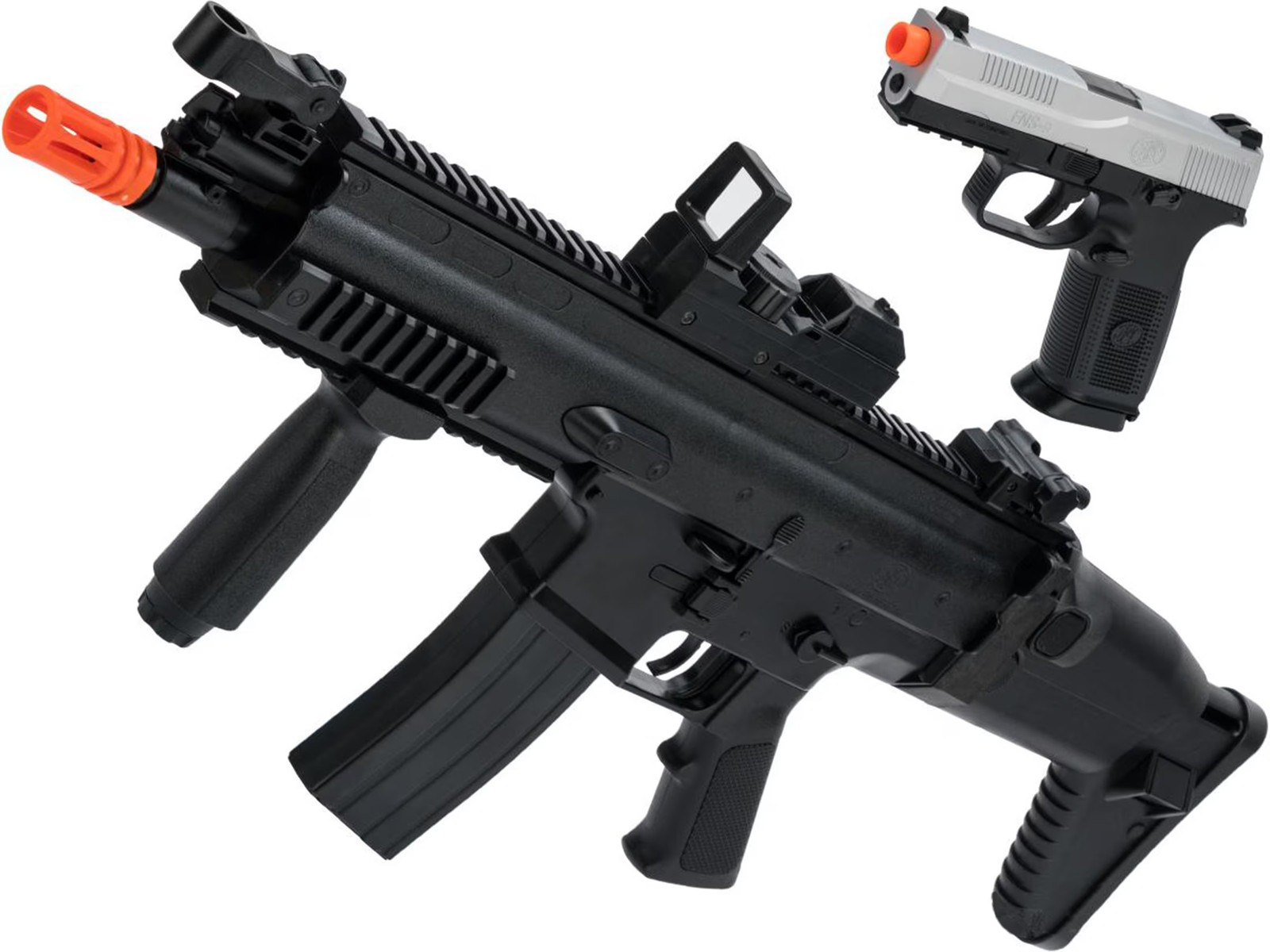 FN SCAR-L AEG Battery Powered Airsoft Rifle & FNS-9 Airsoft Pistol 6mm BB