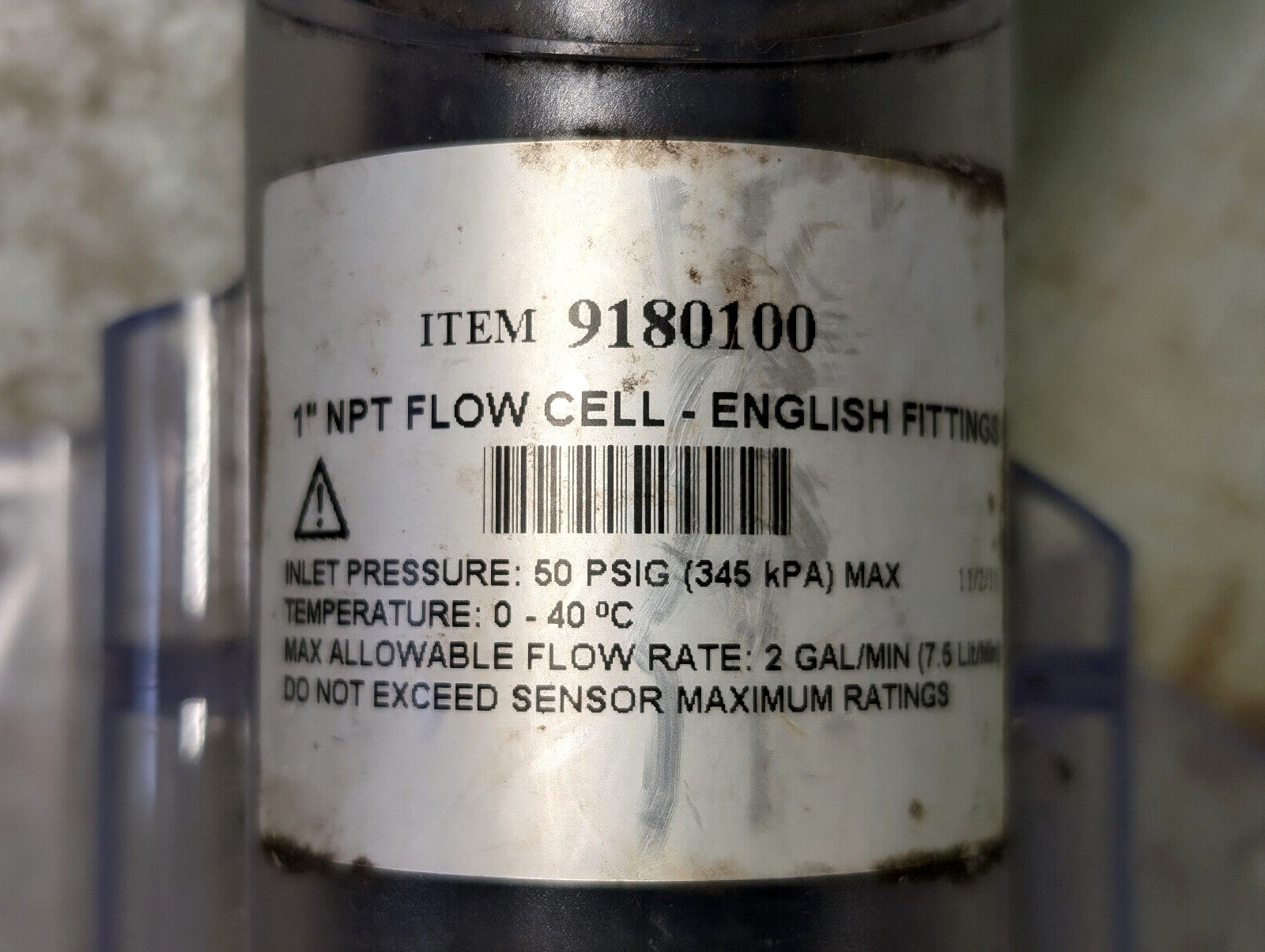 HACH 9180100 Flow Cell Assembly for 1" NPT Sensor
