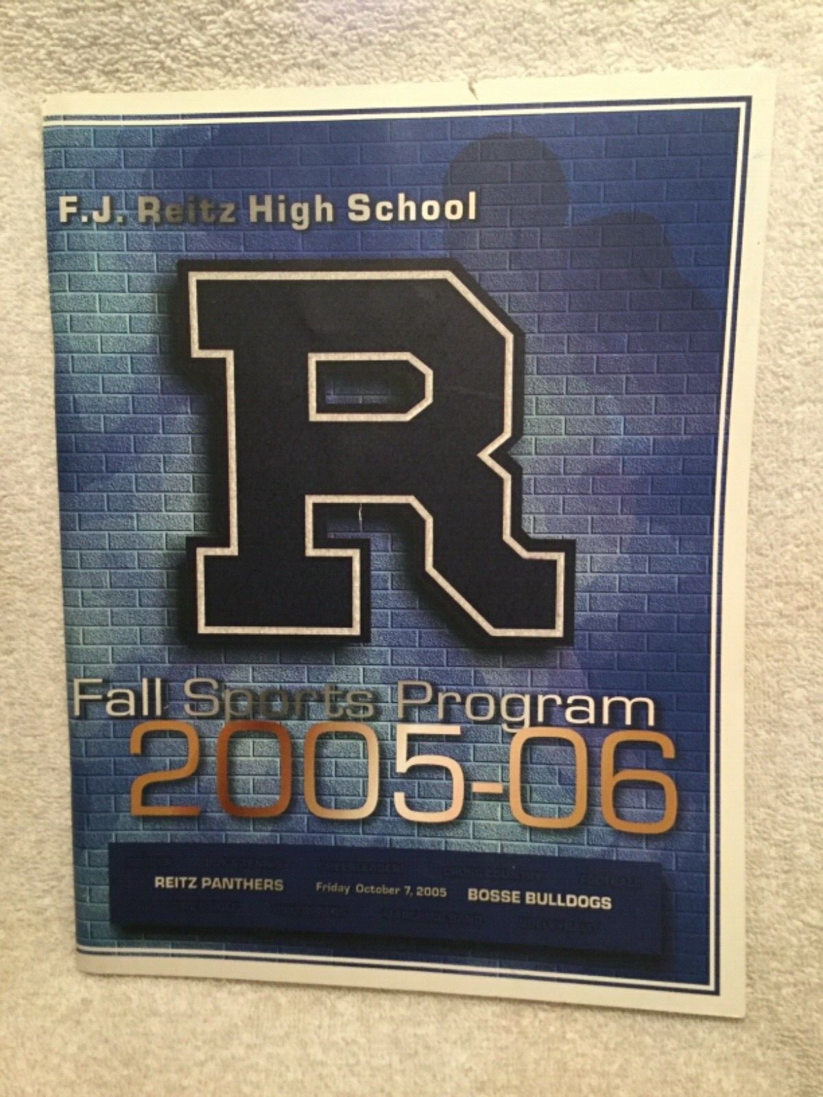 2005-2006 Reitz High School Fall Sports Program Evansville IN Panthers Vs. Bosse