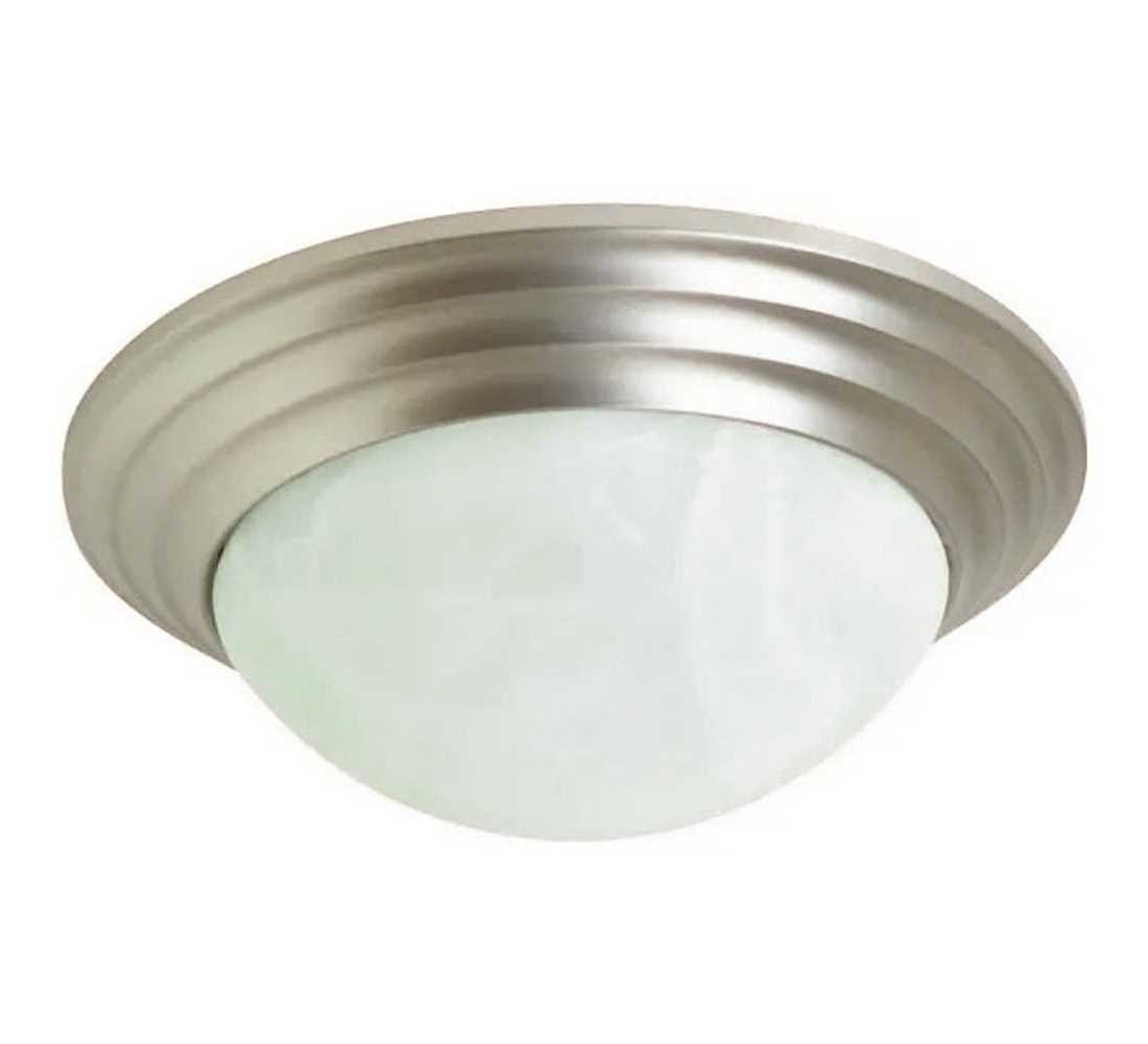 Basic Twist Lock 8.75 in. 2-Light Satin Nickel Flush Mount Ceiling Fixture Color