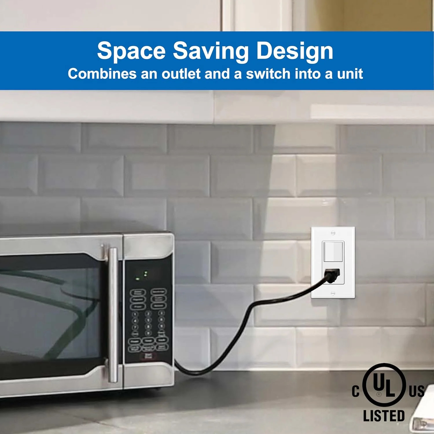 BESTTEN 10 Pack Combination Wall Light Switch and Decor Outlet, Single Pole Rock