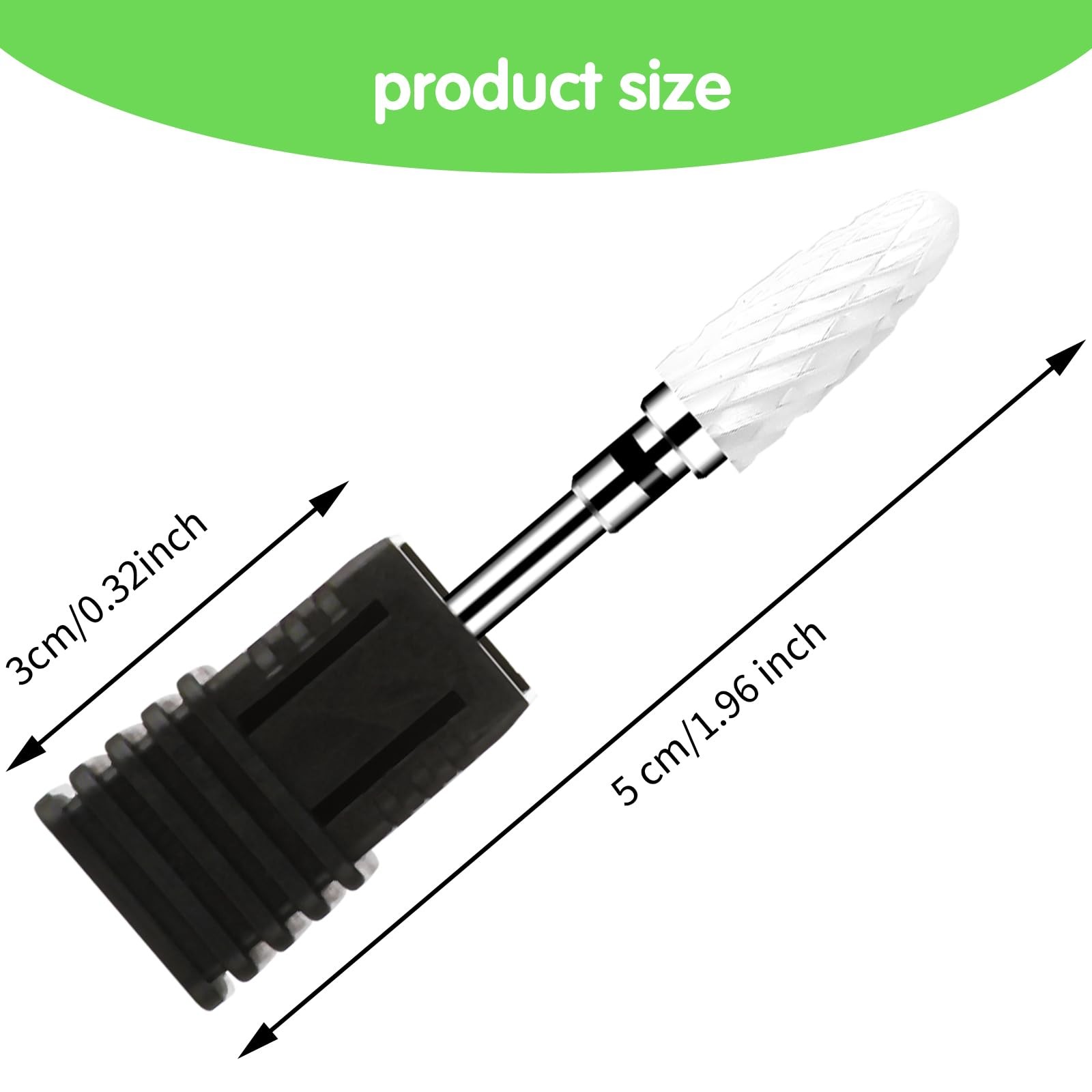 Gjinxi Ceramic Nail Drill Bits Set 5 Pcs Professional Corn Shape Ceramic Bits...