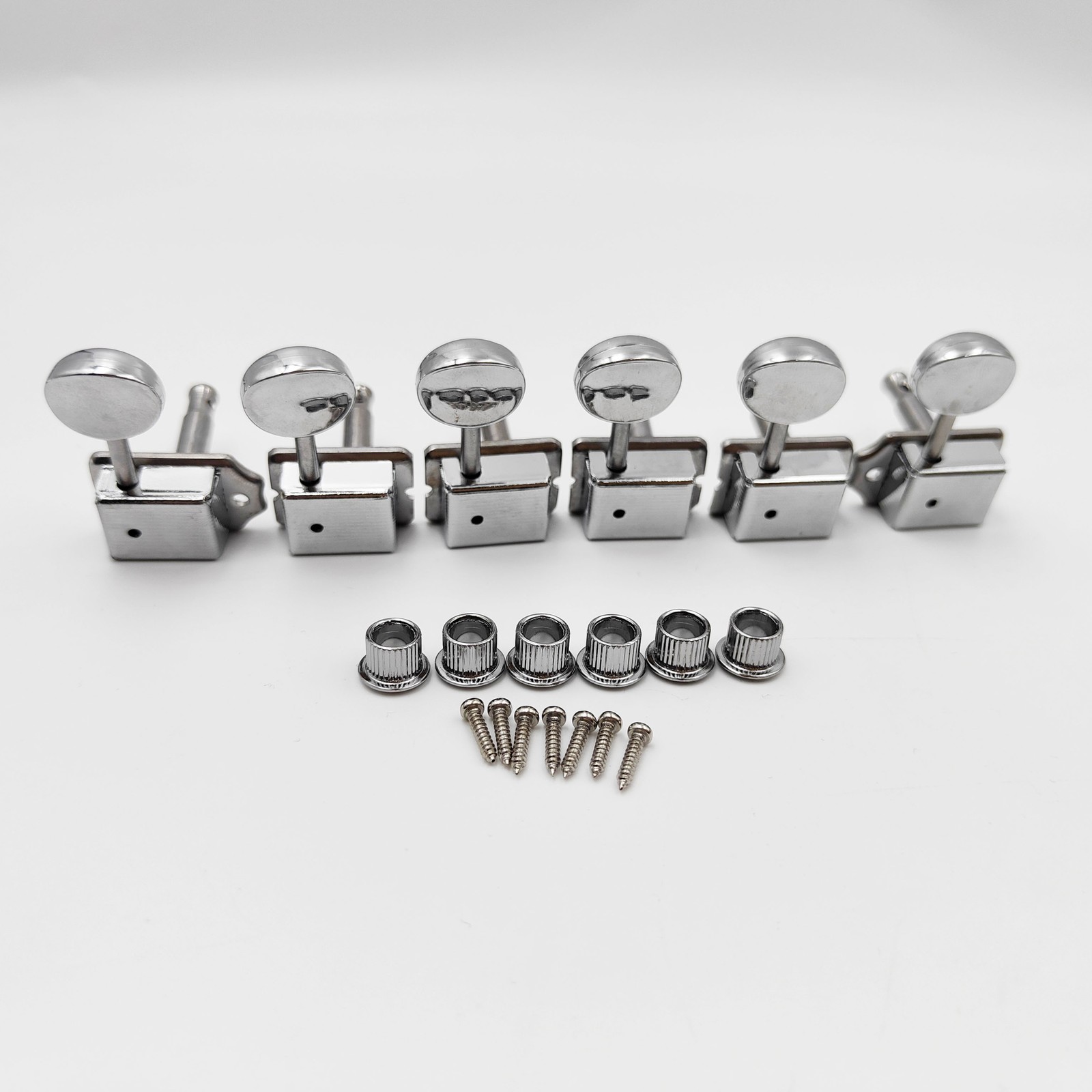 8mm Split Shaft Vintage Guitar Tuning Keys Pegs Tuners Machine Heads Chrome